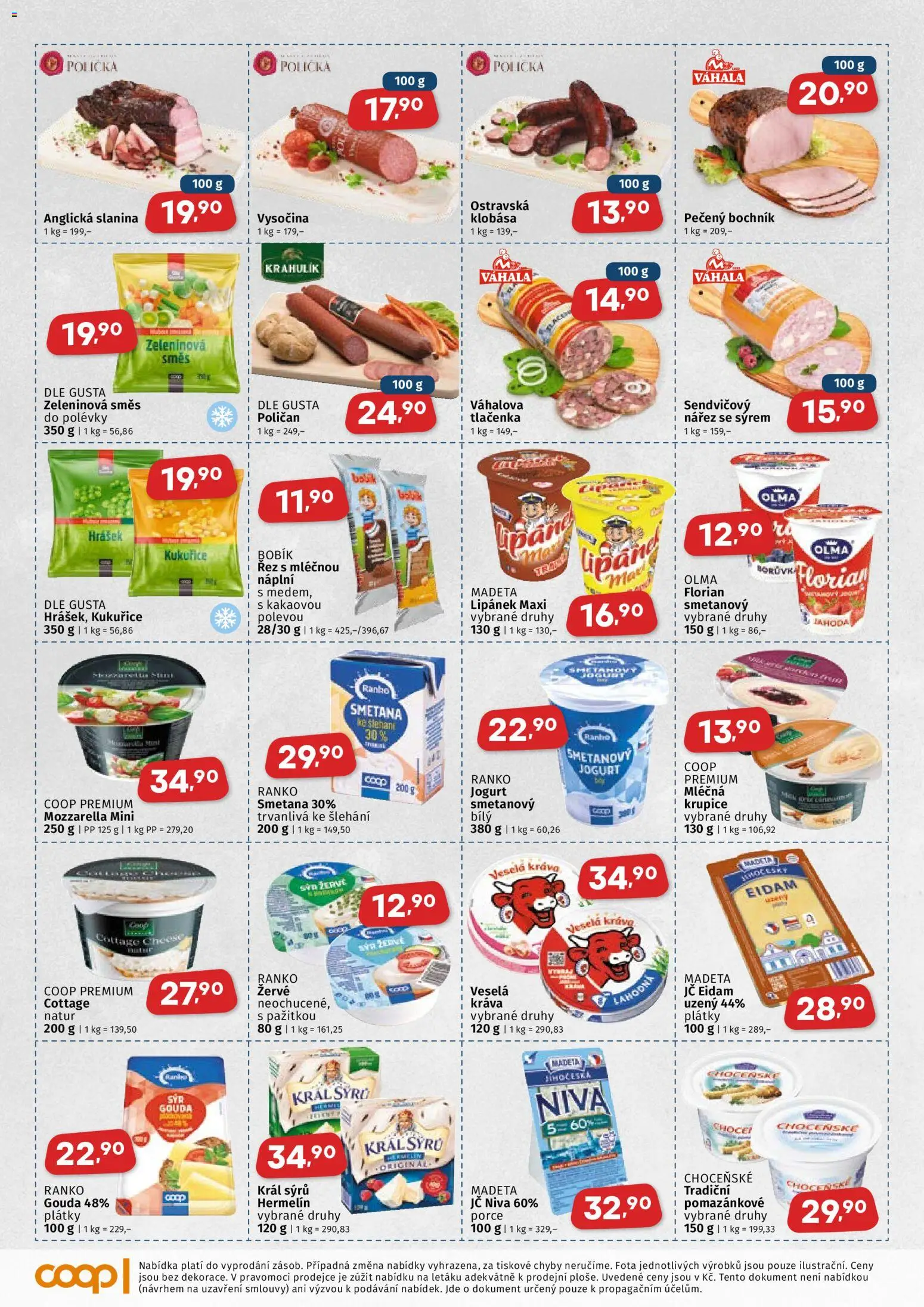 Coop leták - Východočeský region od 14.01.2026 | Strana: 2 | Produkty: Lipánek, Gouda, Hermelín, Hrášek