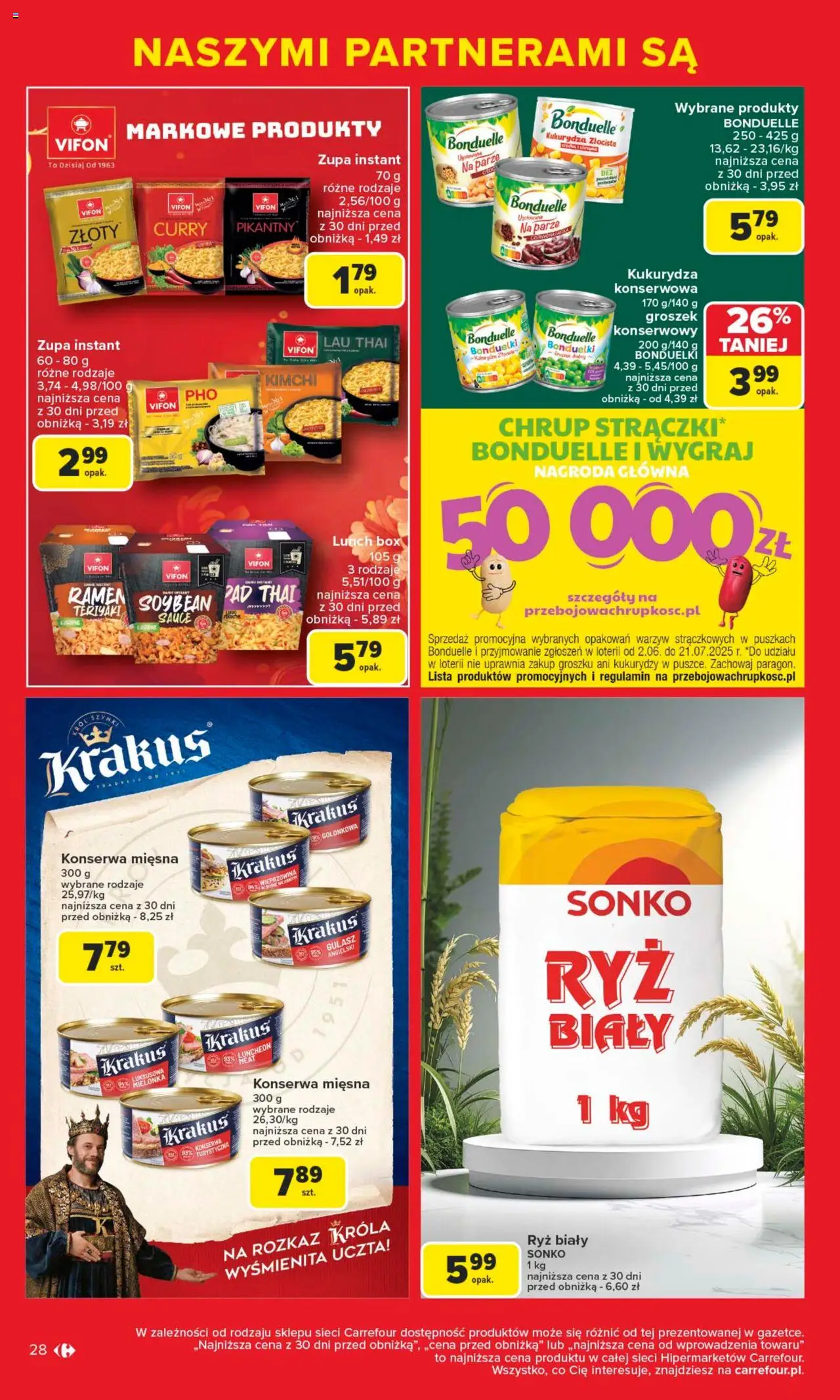 Carrefour Gazetka - Markowe okazje czekają od 09.06.2025 | Strona: 28 | Produkty: Kimchi, Groszek, Kukurydza, Wieprzowina