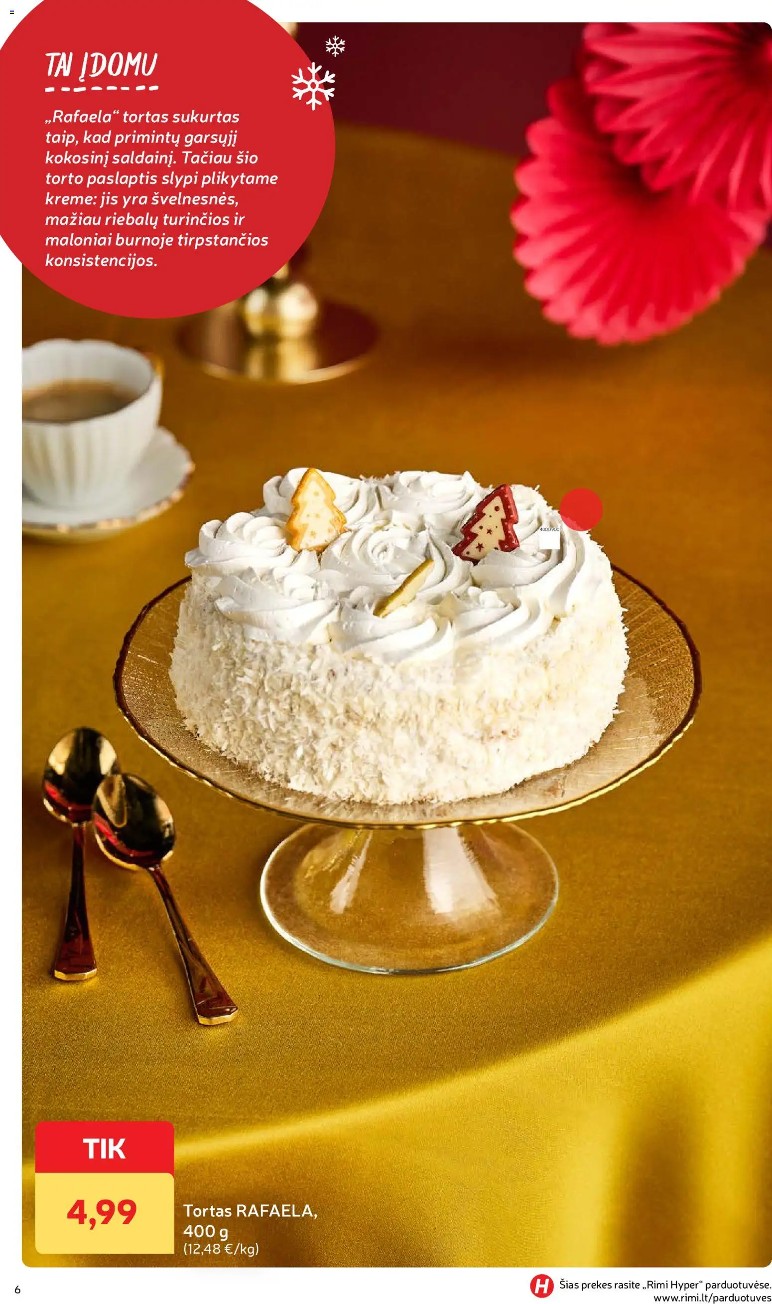 Rimi akcijos nuo 02.12.2025 | Puslapis: 6 | Prekių: Tortas