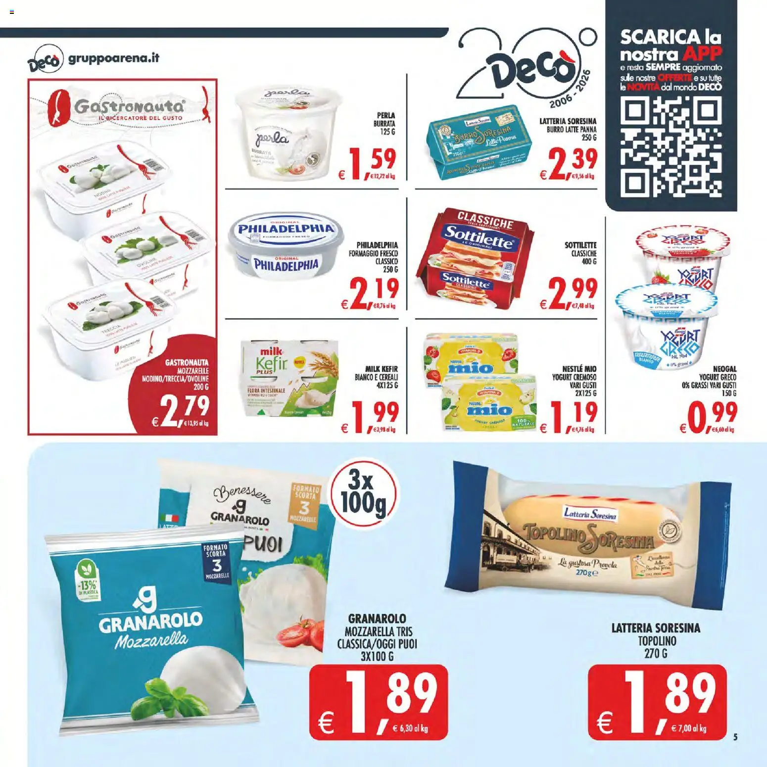 Volantino Decò del 07.04.2026 | Pagina: 5 | Prodotti: Cereali, Panna, Latte, Formaggio