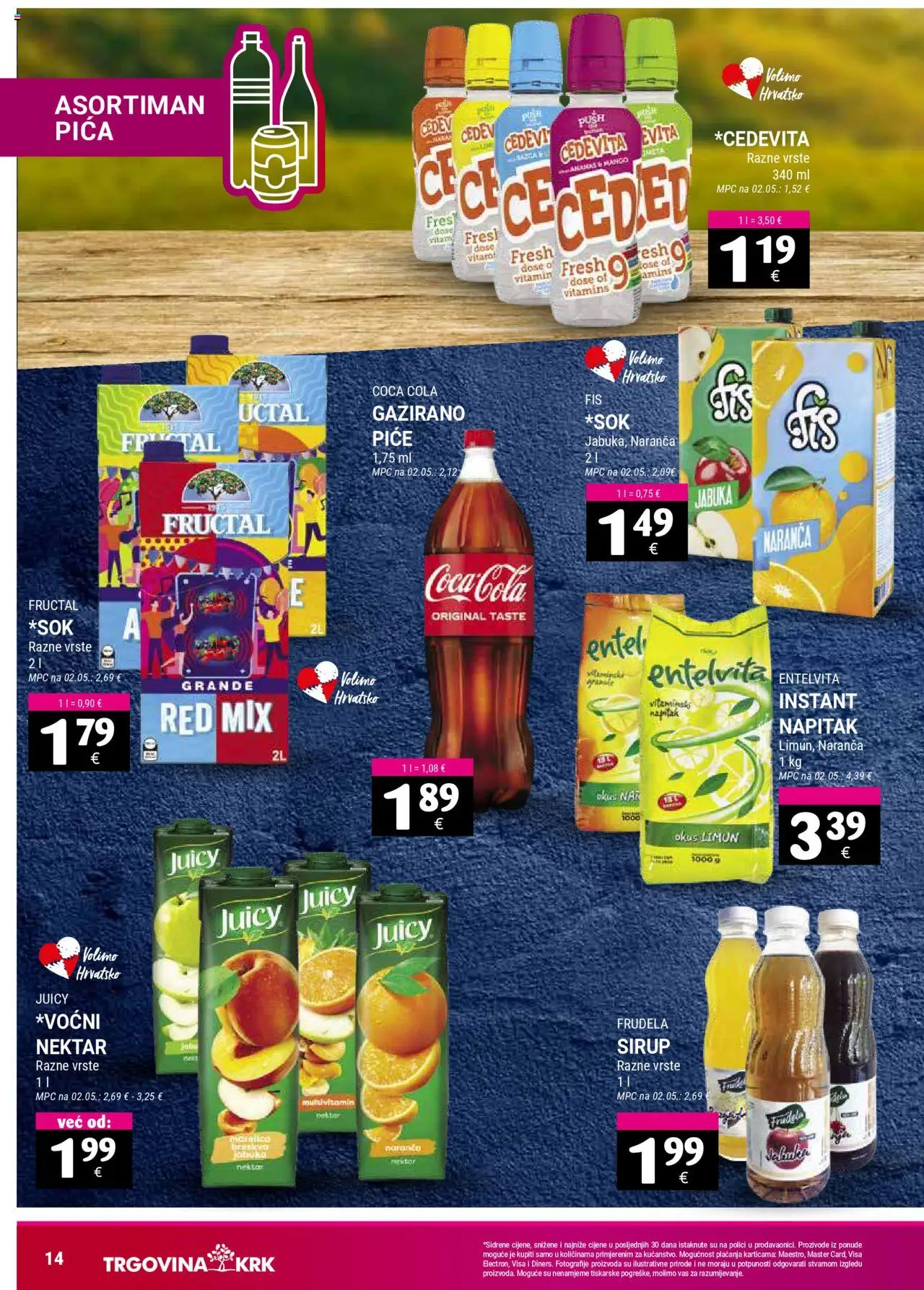 Trgovina Krk katalog | vrijedi od 16.09.2025 | Stranica: 14 | Proizvodi: Coca cola, Pica, Cedevita, Sirup
