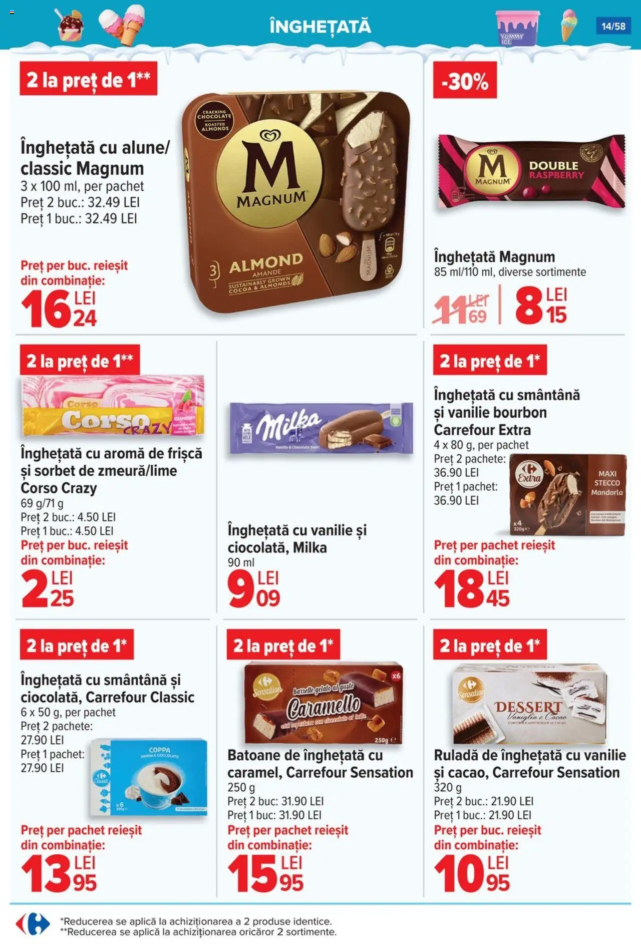 Catalog Carrefour – valabil de la 06.08.2025 | Pagină: 15 | Produse: Frișcă, Bourbon, Cacao, Înghețată