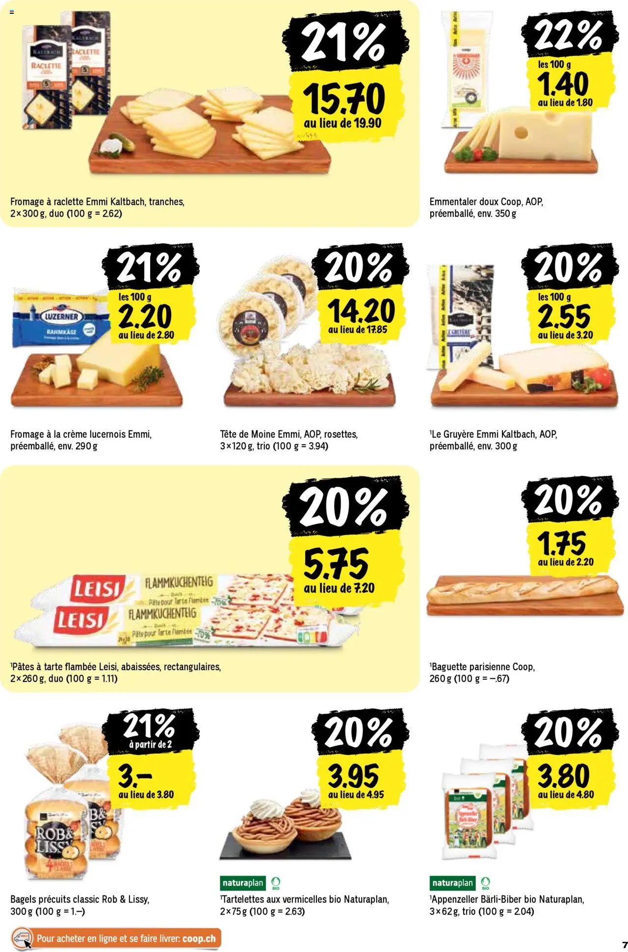Coop - Les actions de la semaine – gültig ab 16.10.2025 | Seite: 7 | Produkte: Baguette, Raclette, Creme