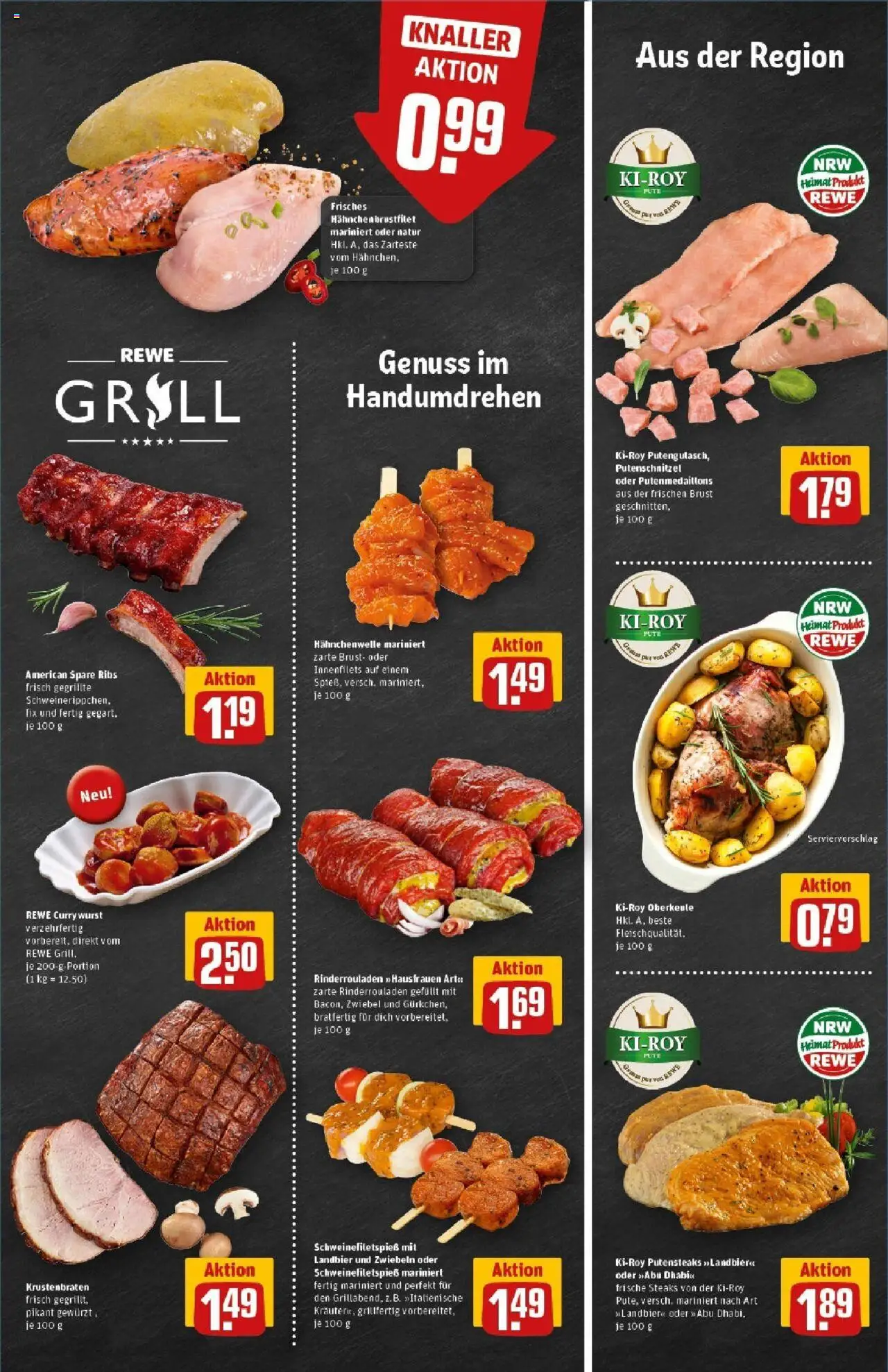 Rewe prospekt Duisburg / Duissern	 - gültig ab dem 01.06.2025 | Seite: 7 | Produkte: Rinderrouladen, Zwiebeln, Wurst, Steak