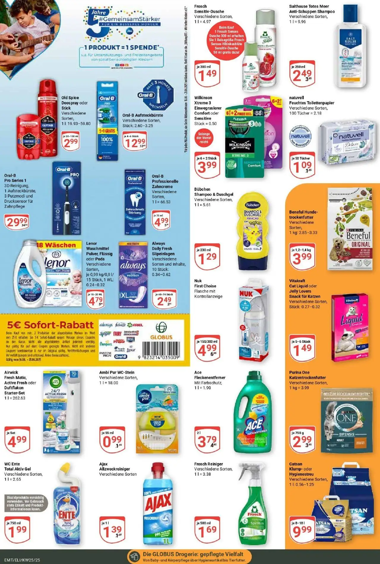 Globus prospekt Erfurt-Linderbach	 - gültig ab dem 15.06.2025 | Seite: 21 | Produkte: Catsan, Pampers, Fleckenentferner, Deospray