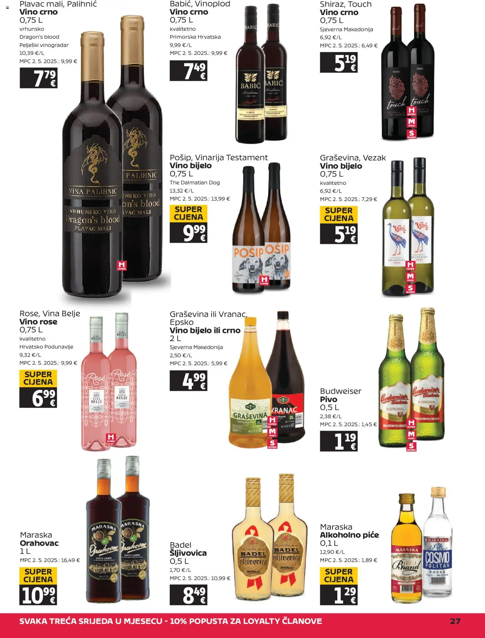 Tommy katalog | vrijedi od 15.01.2026 | Stranica: 27 | Proizvodi: Šljivovica, Bijelo vino, Vino, Vodka