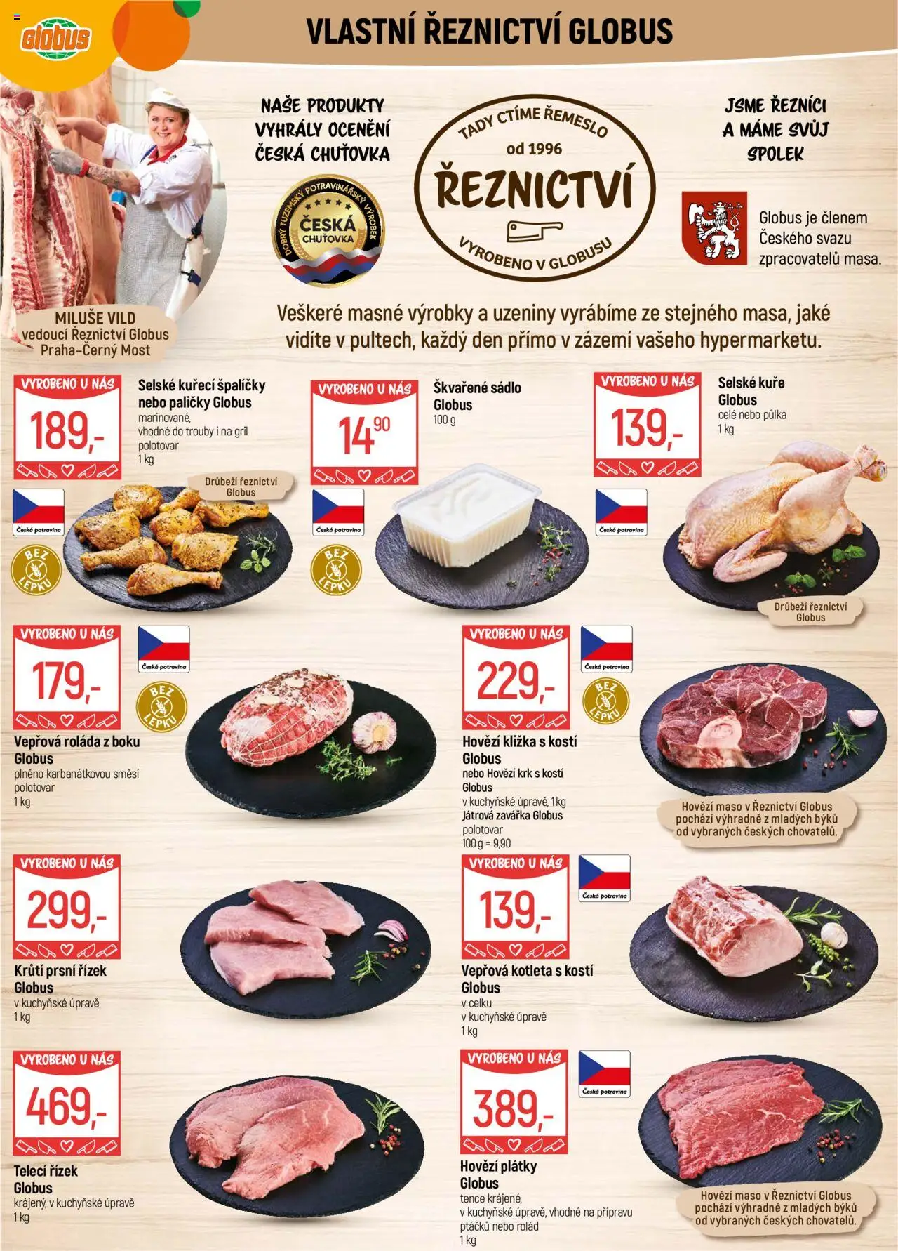 Globus leták - Praha Černý Most od 08.10.2025 | Strana: 5 | Produkty: Sádlo, Globus, Mošt, Uzeniny