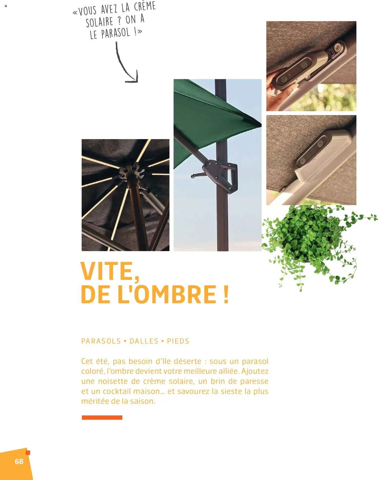 {H1} | Page: 68 | Produits: Noisette, Crème solaire, Parasol, Crème