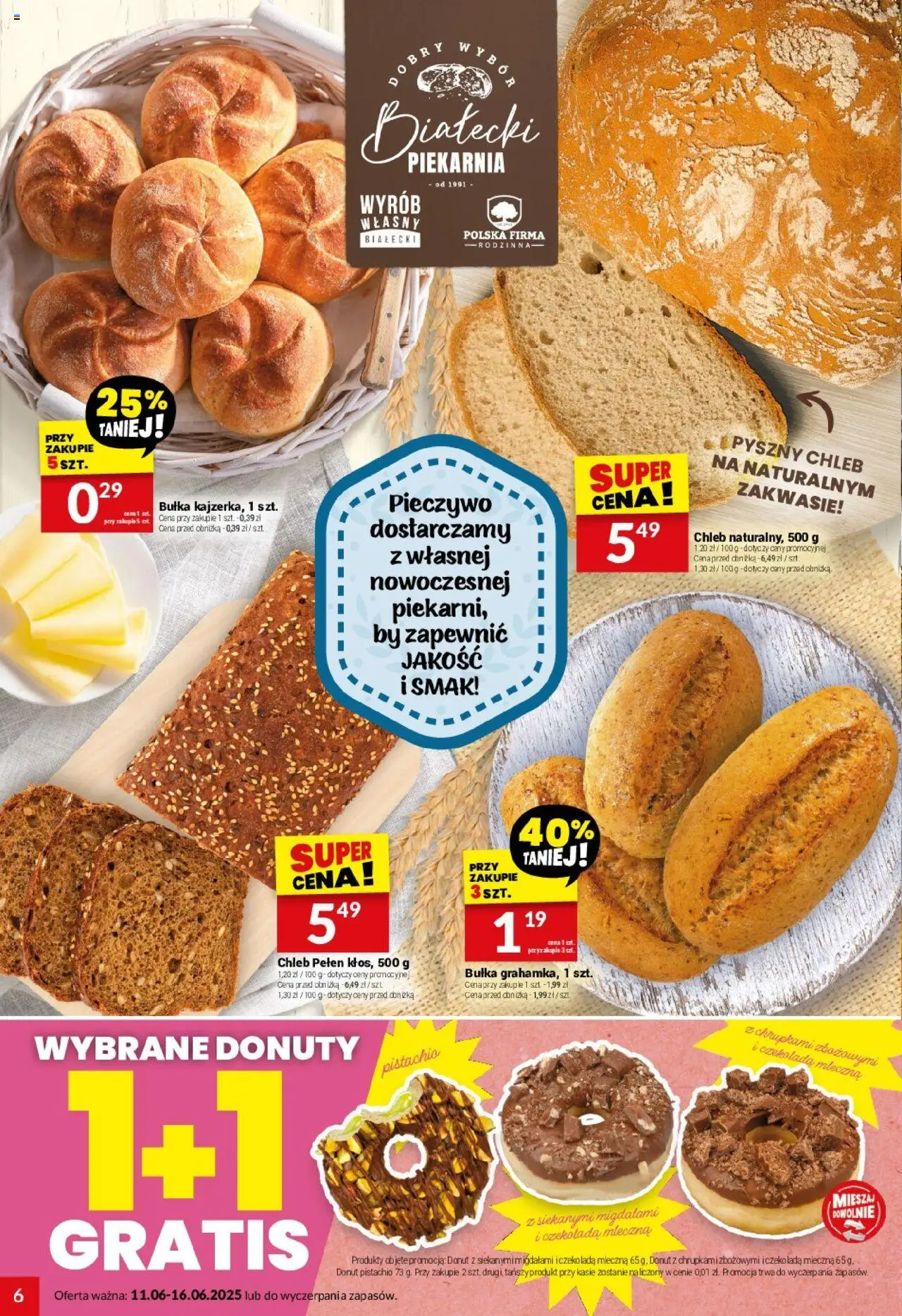 Twój Market Gazetka od 11.06.2025 | Strona: 6 | Produkty: Pieczywo, Czekolada mleczna, Piekarnia, Bułka