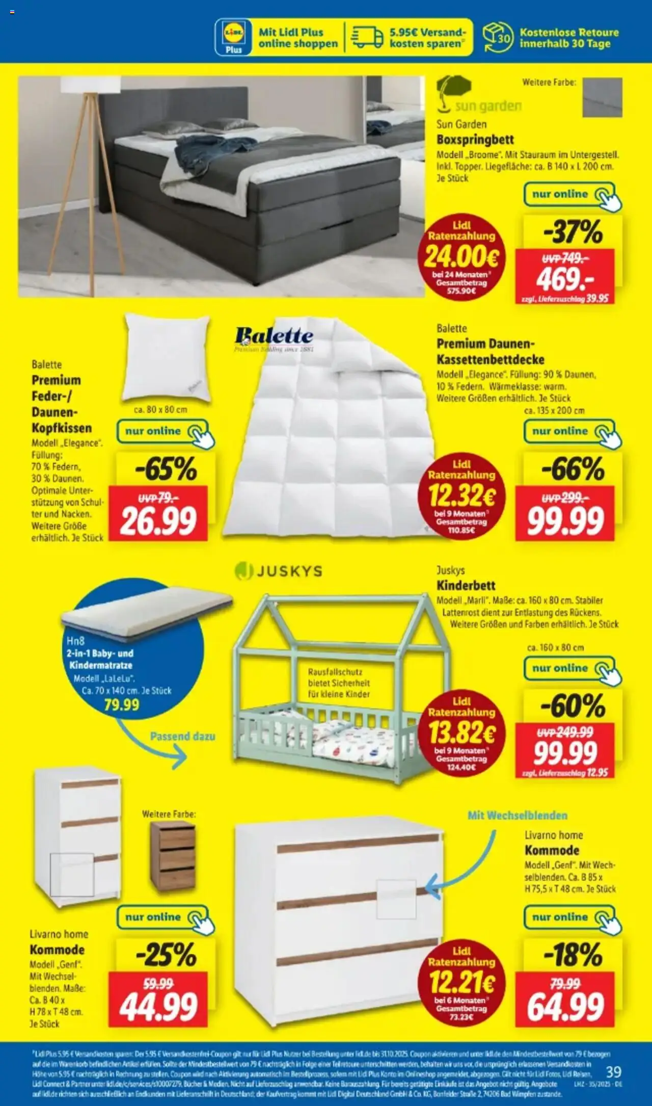 Lidl Prospekt 	 - gültig ab dem 25.08.2025 | Seite: 9 | Produkte: Lattenrost, Boxspringbett, Bad, Kopfkissen