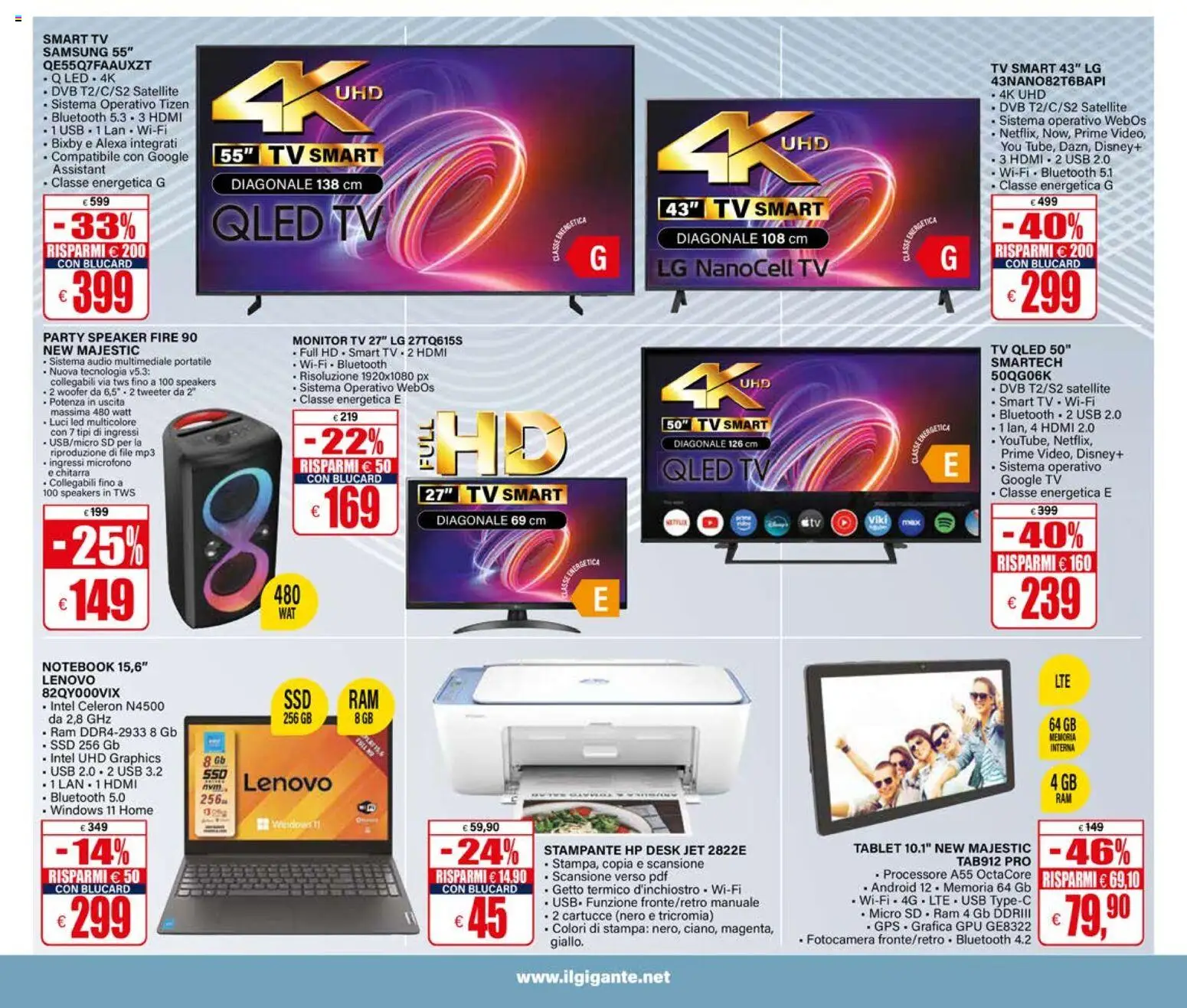 Volantino Il Gigante del 09.04.2026 | Pagina: 33 | Prodotti: smart TV, Fotocamera, Microfono, Speaker