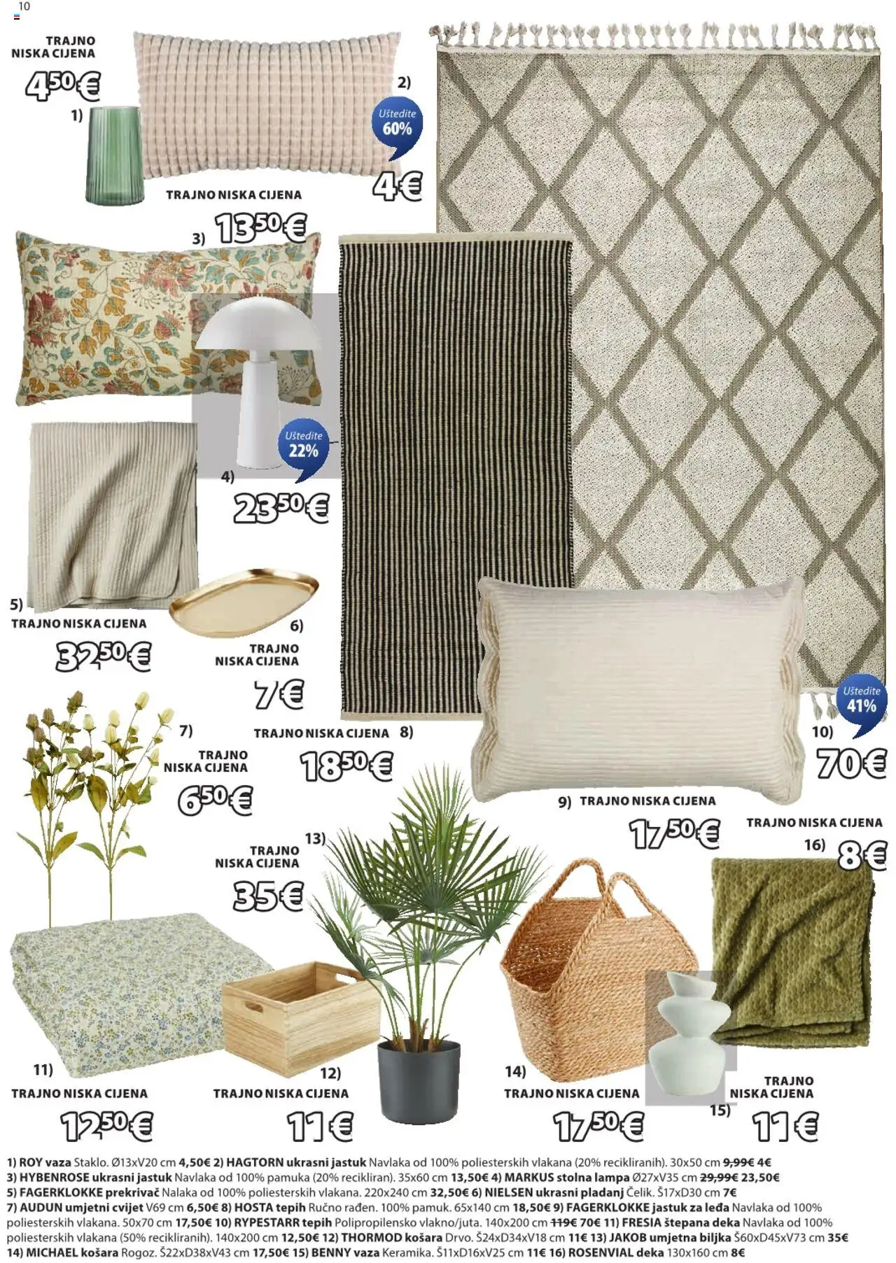 JYSK katalog | vrijedi od 17.09.2025 | Stranica: 10 | Proizvodi: Jastuk, Košara, Tepih, Vaza