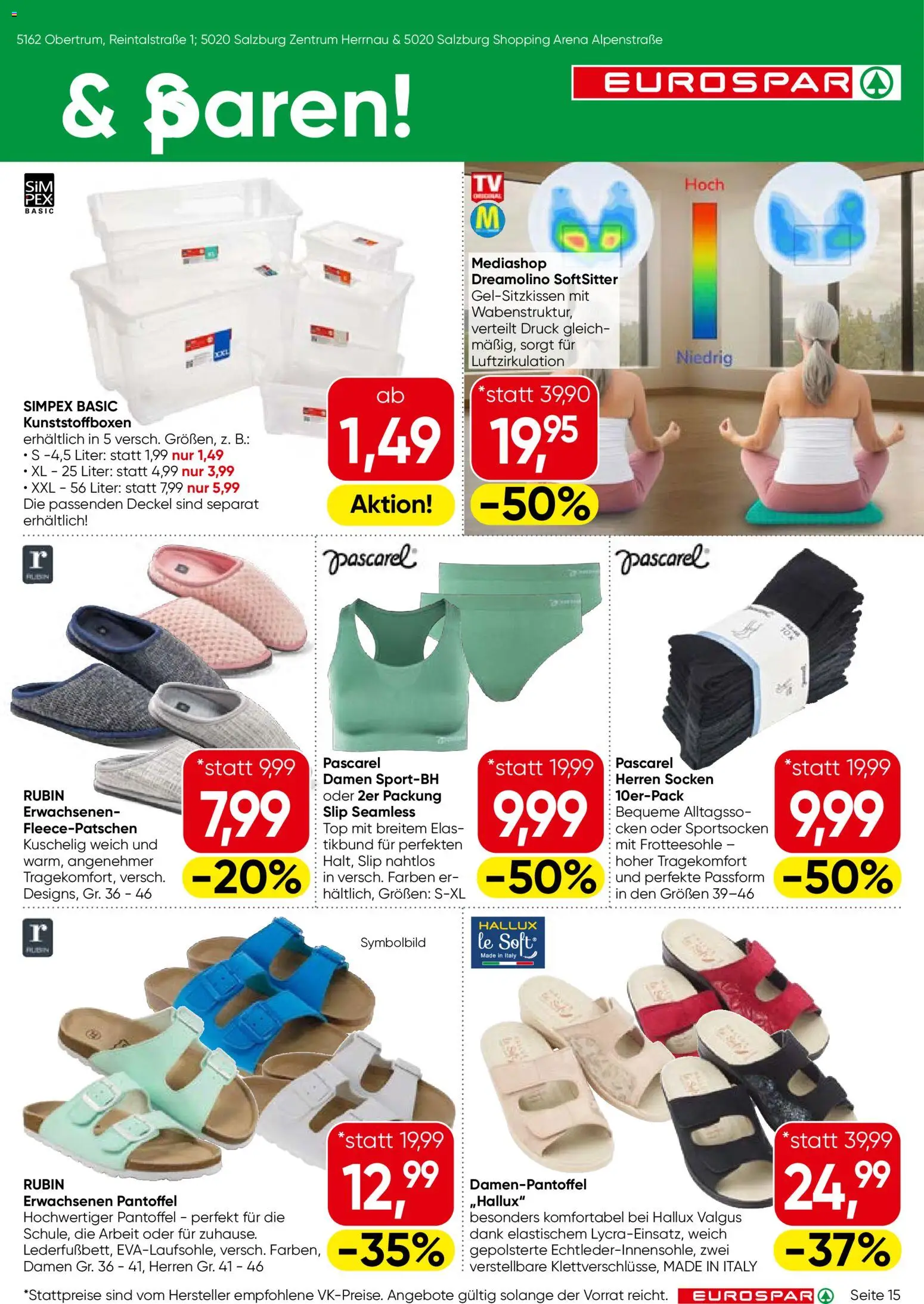 Eurospar Flugblatt - Tirol gültig ab 02.01.2026 | Seite: 15 | Produkte: Socken, Slip