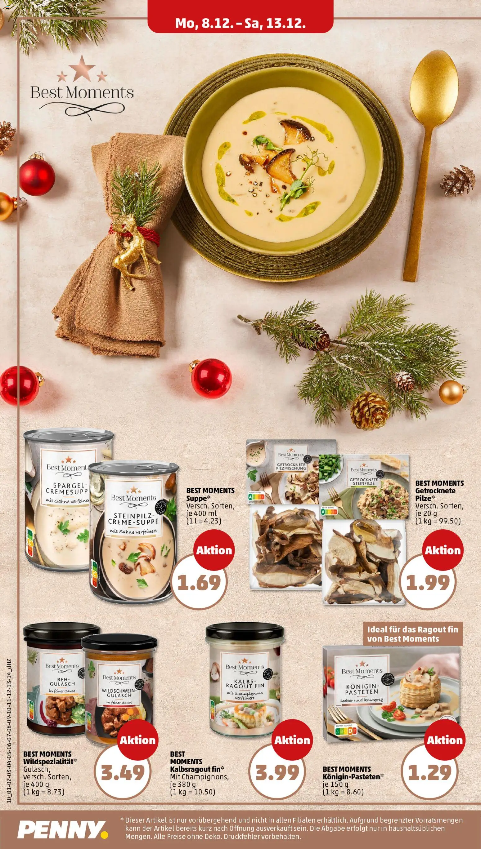 Penny Prospekt 	 – gültig ab 08.12.2025 | Seite: 12 | Produkte: Spargel, Champignons, Gulasch, Sahne