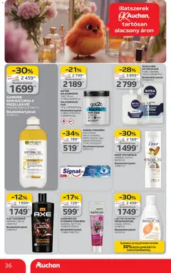 Auchan Akciós újság - amely érvényes a következő dátumtól: 19.02.2026 | Oldal: 36 | Termékek: Body, Smink, Testápoló, Tusfürdő