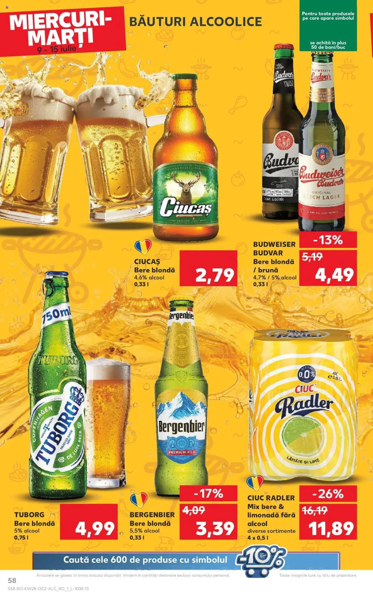 Catalog Kaufland - Bucureşti – valabil de la 09.07.2025 | Pagină: 58 | Produse: Sıcak su torbası, Bere, Plastik Kulübe, Lămâie
