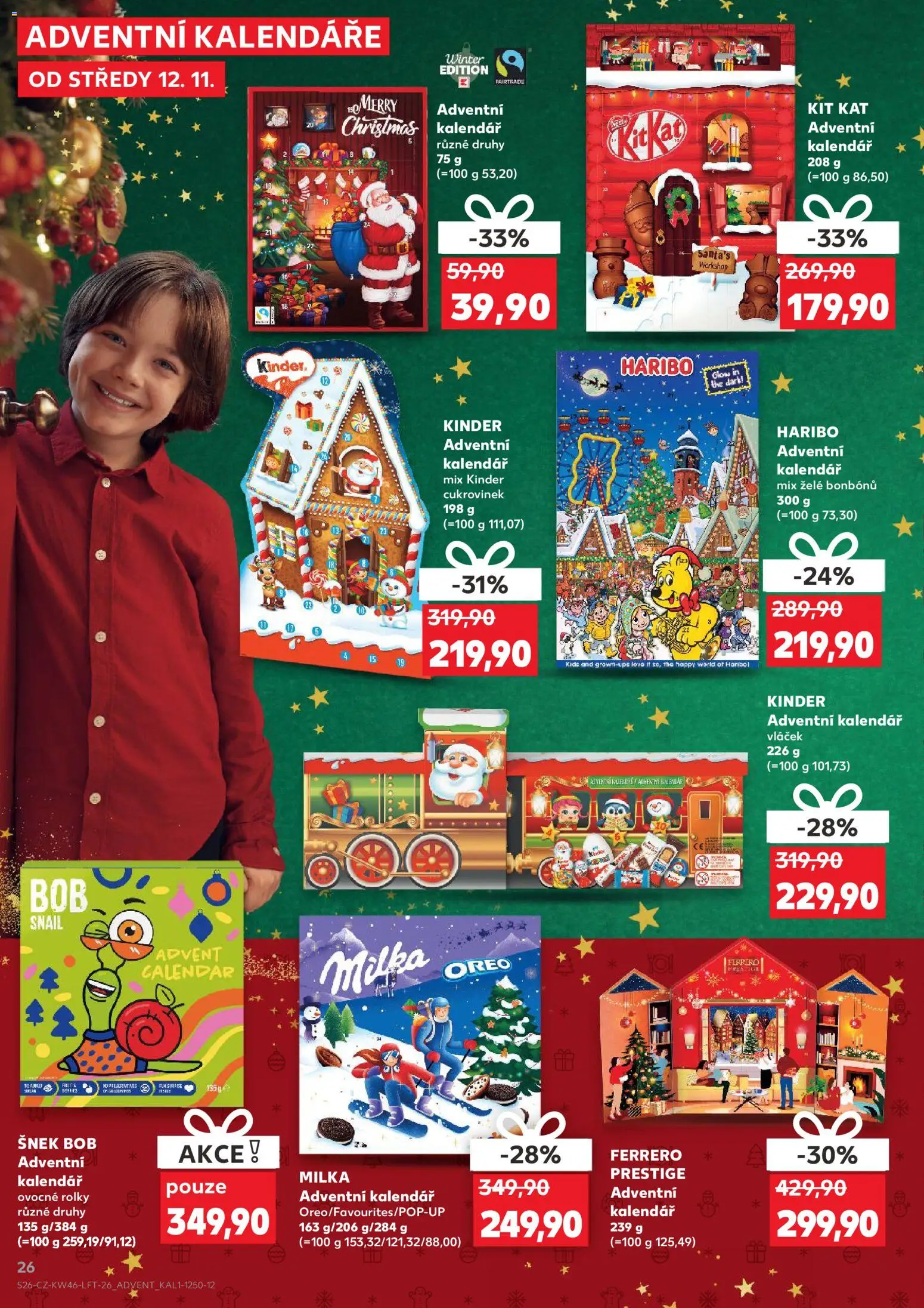 Kaufland leták - Kolín od 12.11.2025 | Strana: 26 | Produkty: Adventní kalendář, Oreo, Kinder adventní kalendář, Adventní kalendář Haribo