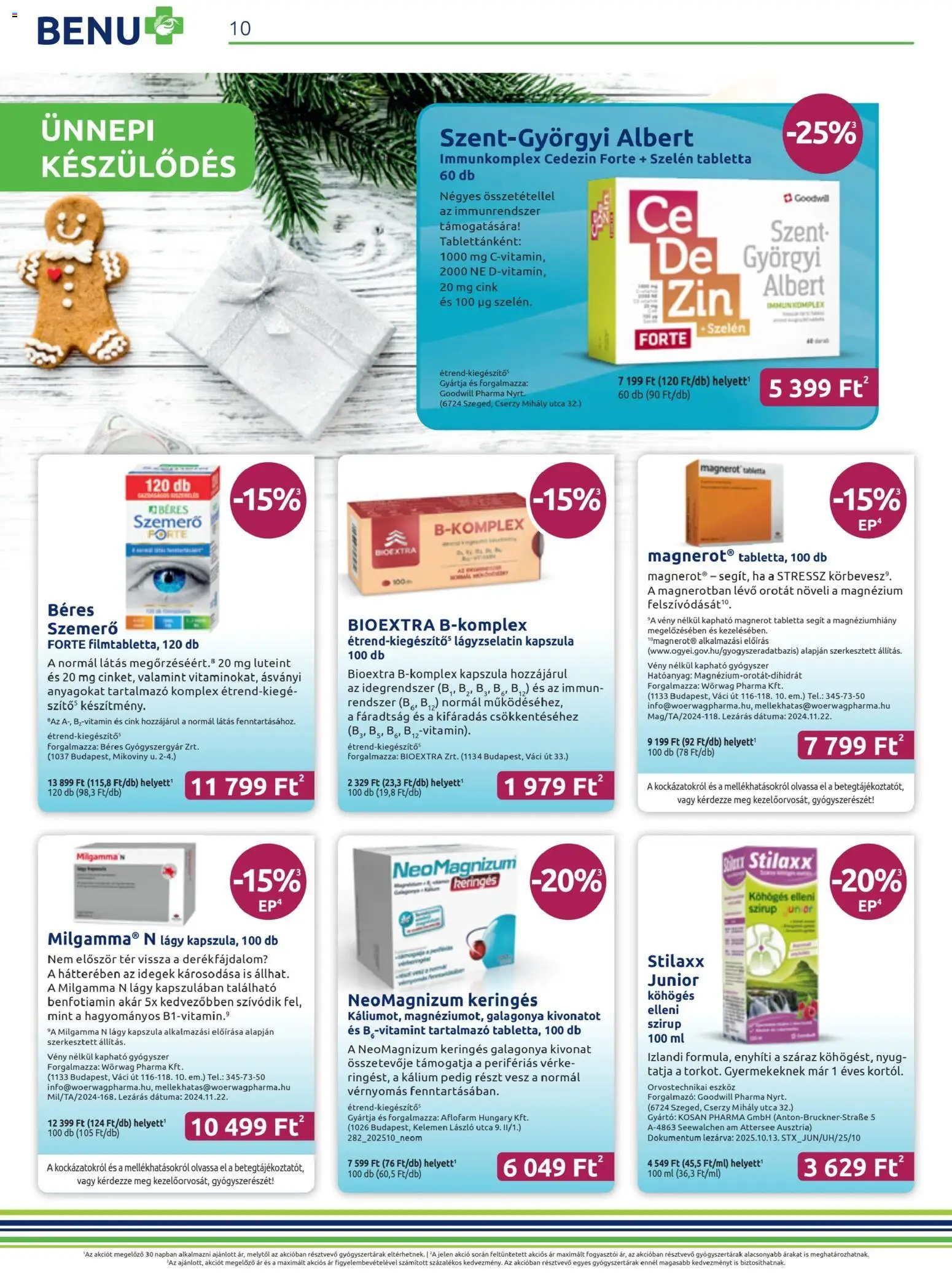 BENU Gyógyszertárak akciós ujság - amely érvényes a következő dátumtól: 01.11.2025 | Oldal: 10