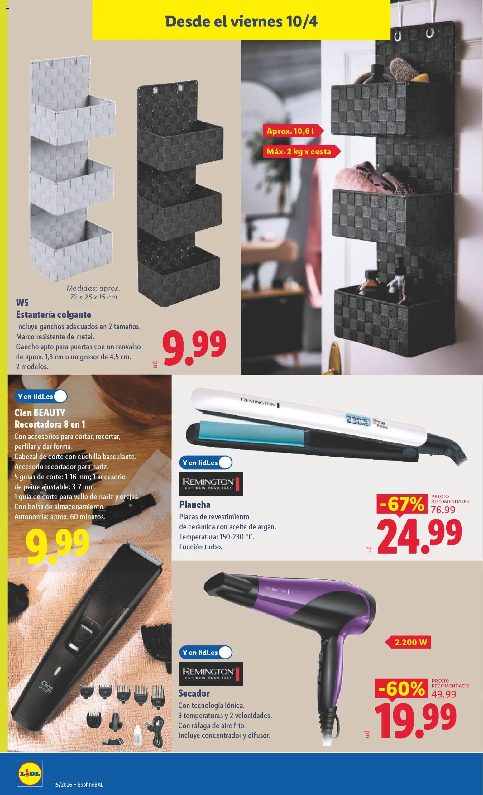 Lidl folleto de bazar │ válido desde el 06.04.2026 | Página: 14 | Productos: Aceite, Bolsa, Marco, Plancha