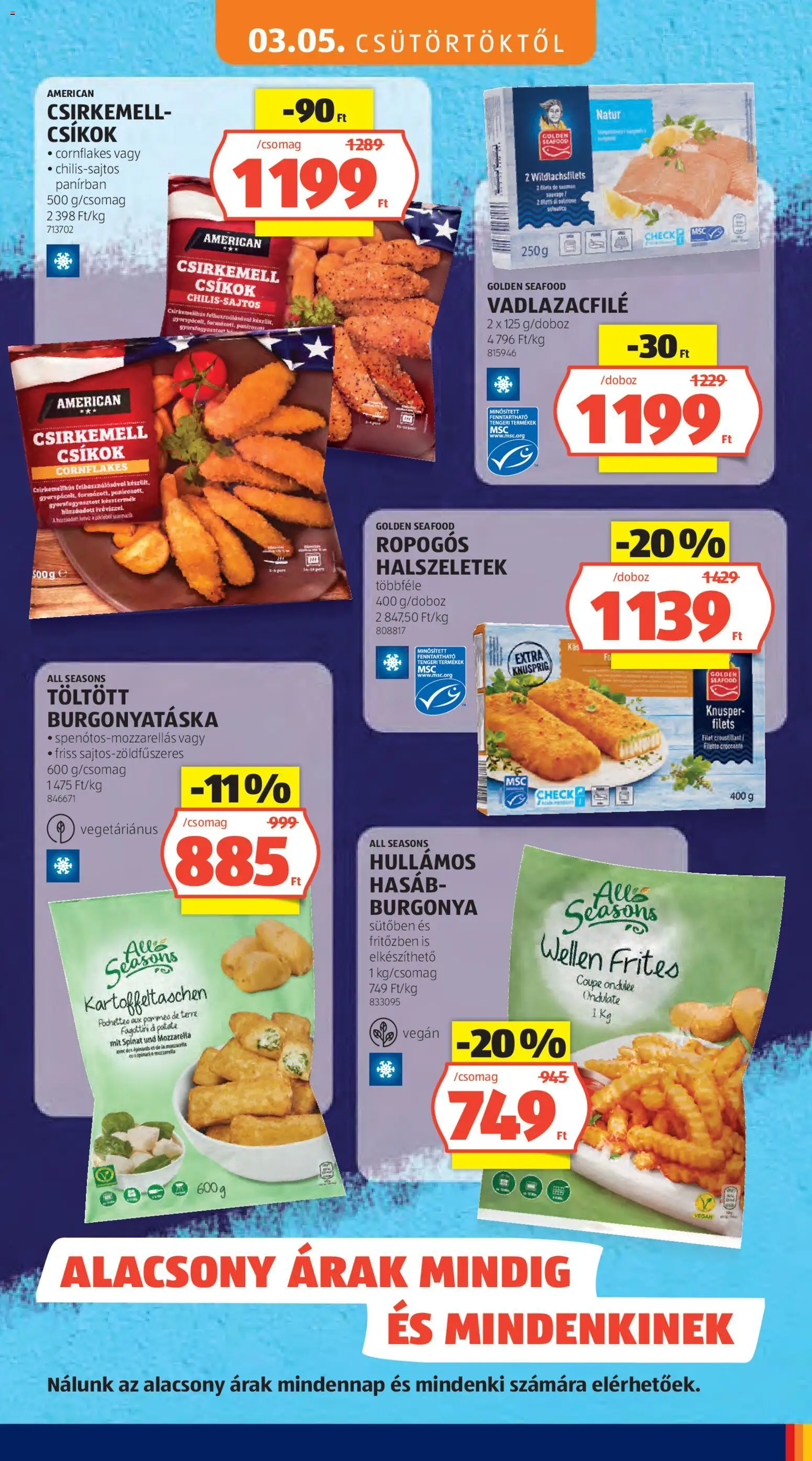 Aldi akciós ujság - amely érvényes a következő dátumtól: 05.03.2026 | Oldal: 11 | Termékek: Mozzarella, Burgonya, Vegán, Csirkemell
