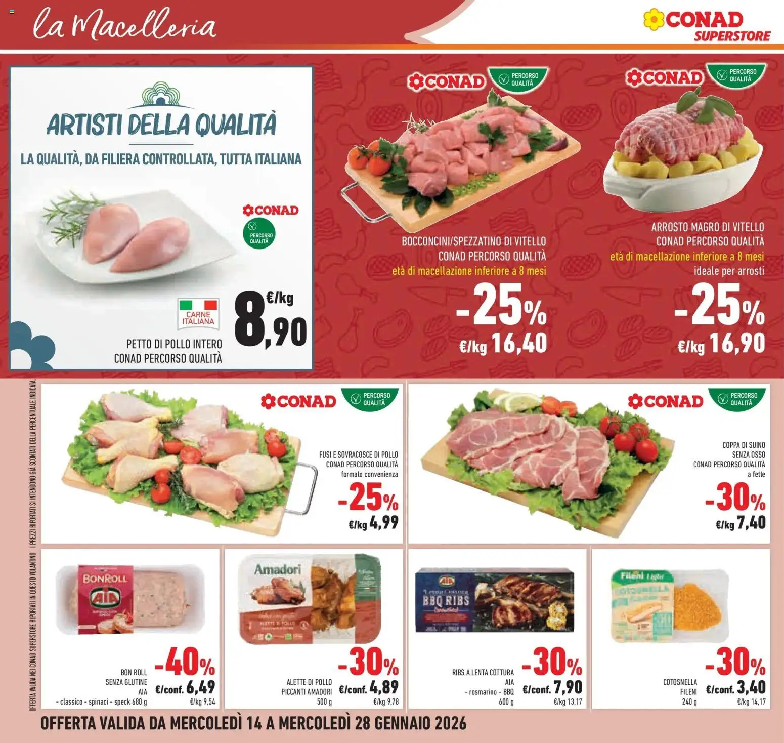 Volantino Conad del 14.01.2026 | Pagina: 24 | Prodotti: Speck, Suino, Spinaci, Vitello