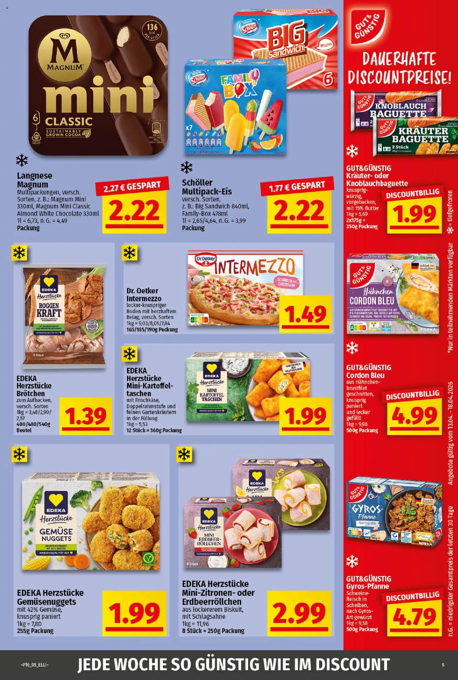 Elli Markt Prospekt Greffen – gültig ab 13.04.2026 | Seite: 5 | Produkte: Langnese, Gyros, Gemüse, Knoblauch