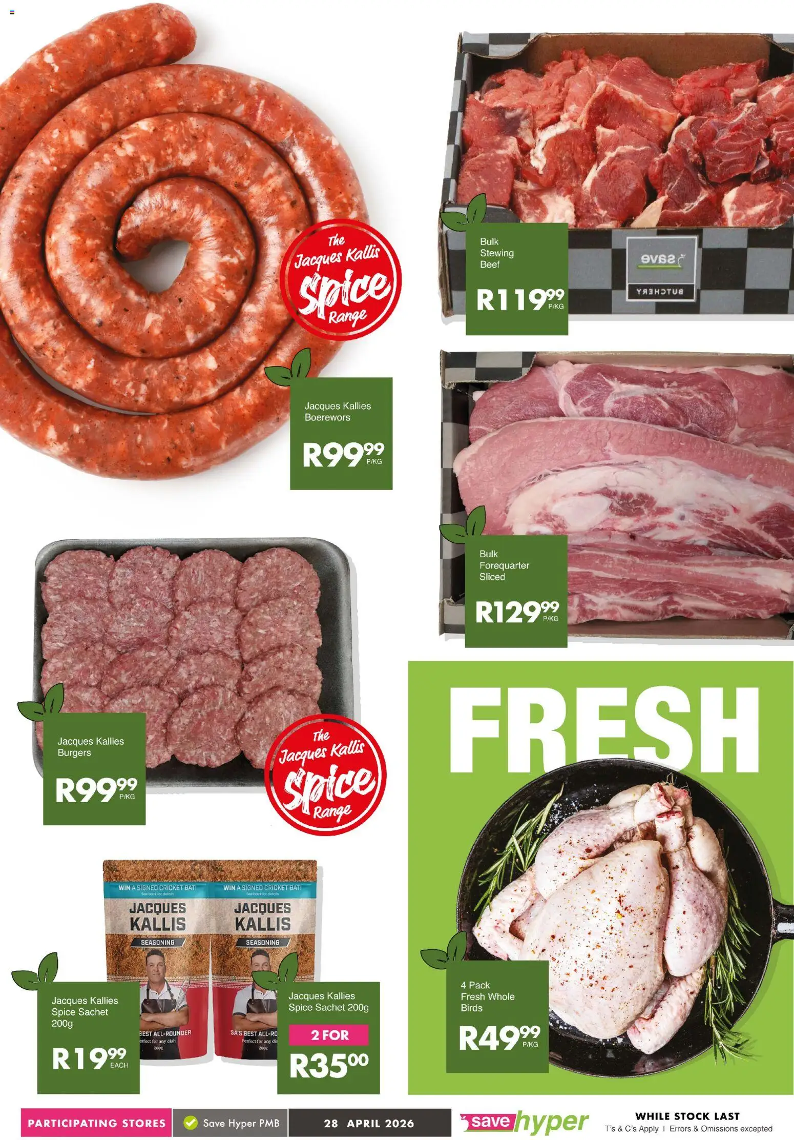 New Save catalogue – valid from 28.04.2026 | Page: 7 | Products: Boerewors, Beef, Burgers, Stock
