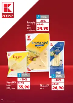 Náhled letáku Eidam 30%, polotvrdý sýr bloček 250 g od 29.10.2025 | Strana: 34