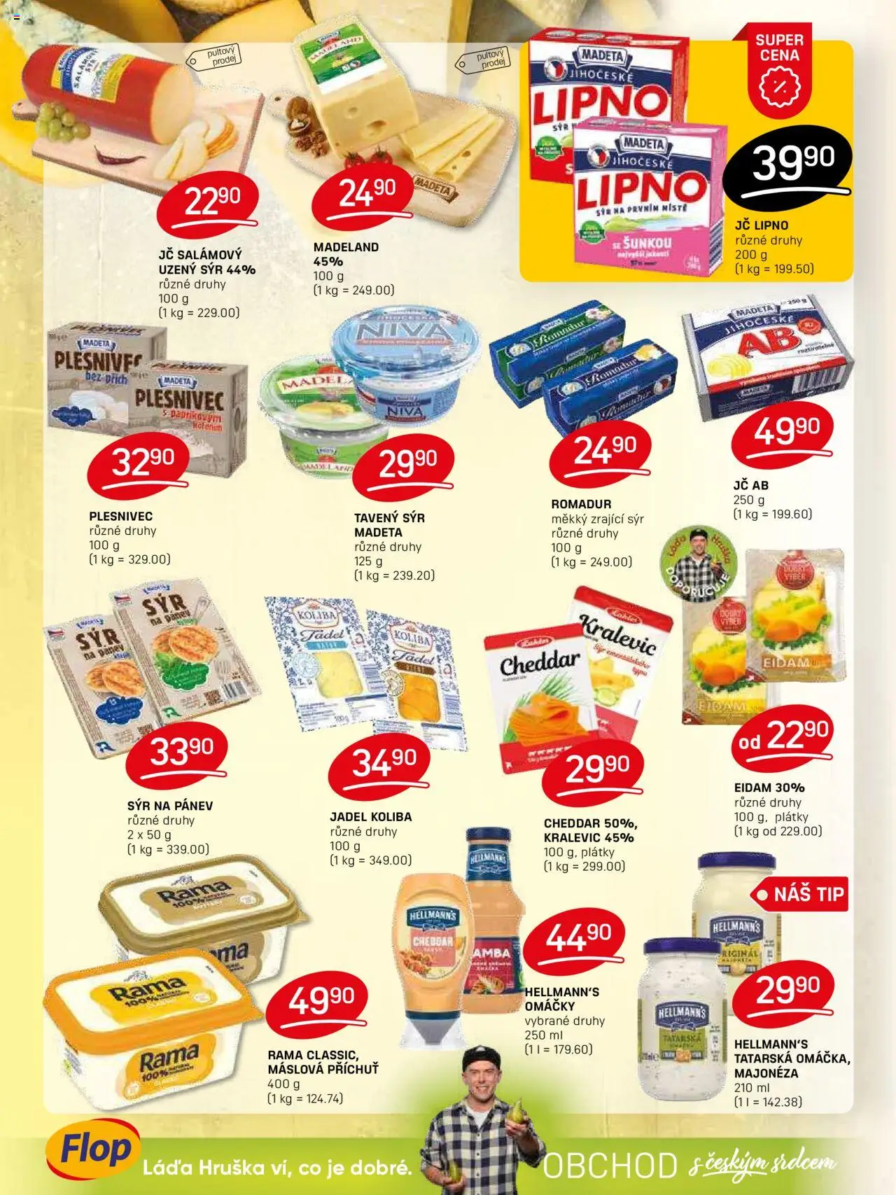 Flop leták od 17.09.2025 | Strana: 4 | Produkty: Zrající sýr, Sýr Romadur, Niva, Cheddar