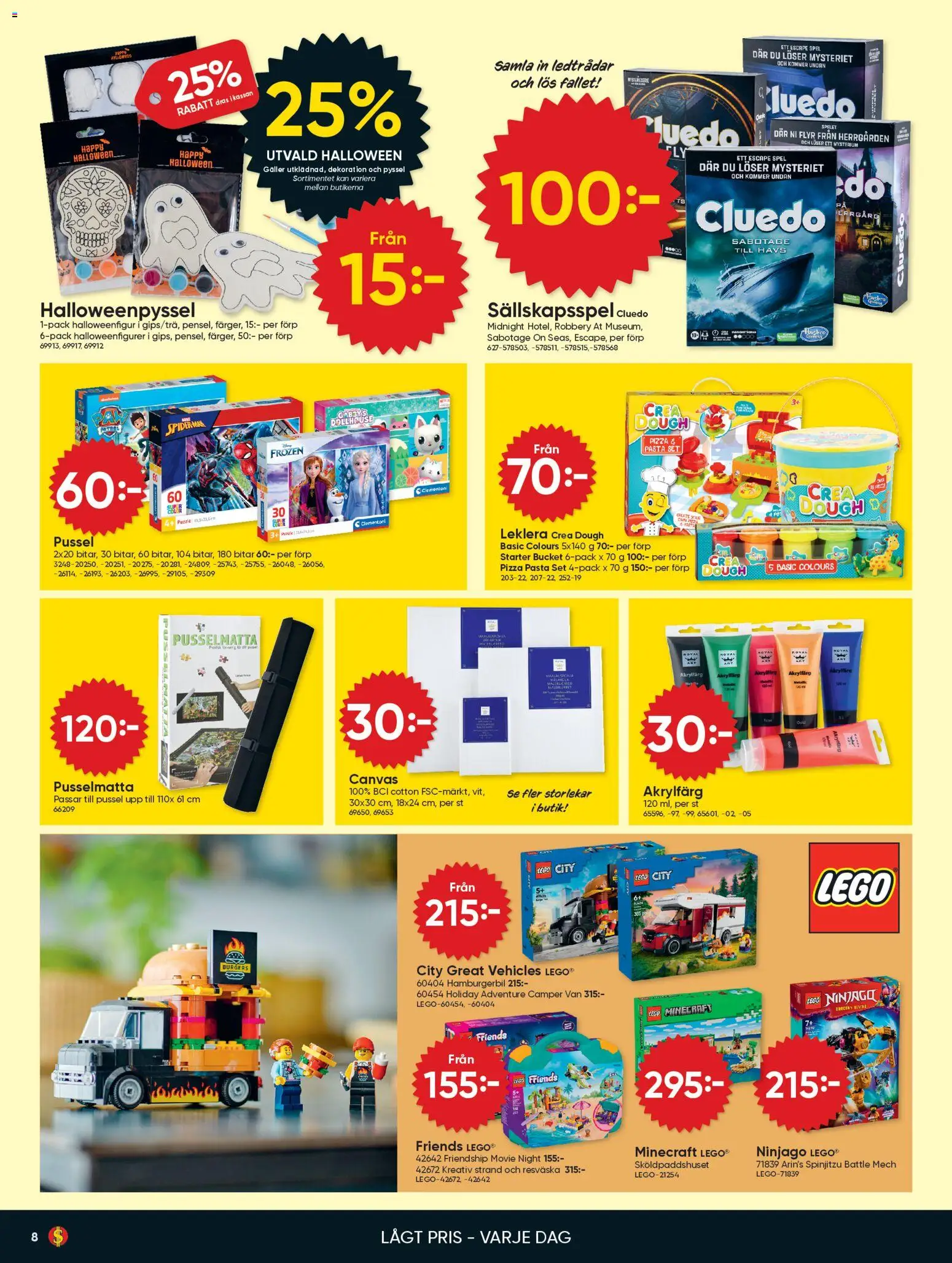 Dollar Store reklamblad aktuell från 27.10.2025 | Sida: 8 | Produkter: Pussel, Set, Resväska, Spel
