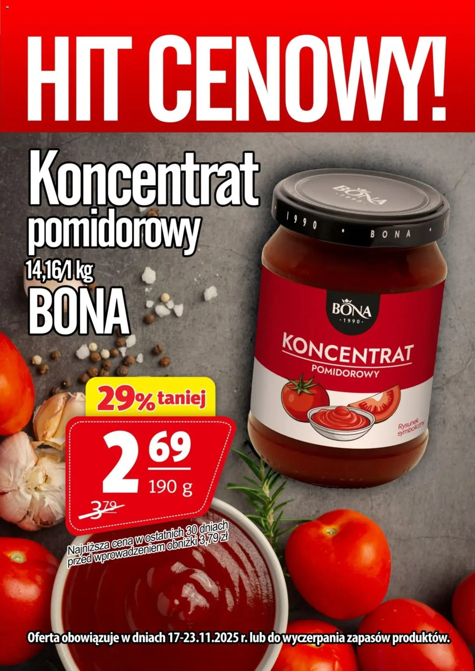 Prim Market Promocja - Koncentrat Pomidorowy Bona od 17.11.2025 | Strona: 1 | Produkty: Koncentrat pomidorowy
