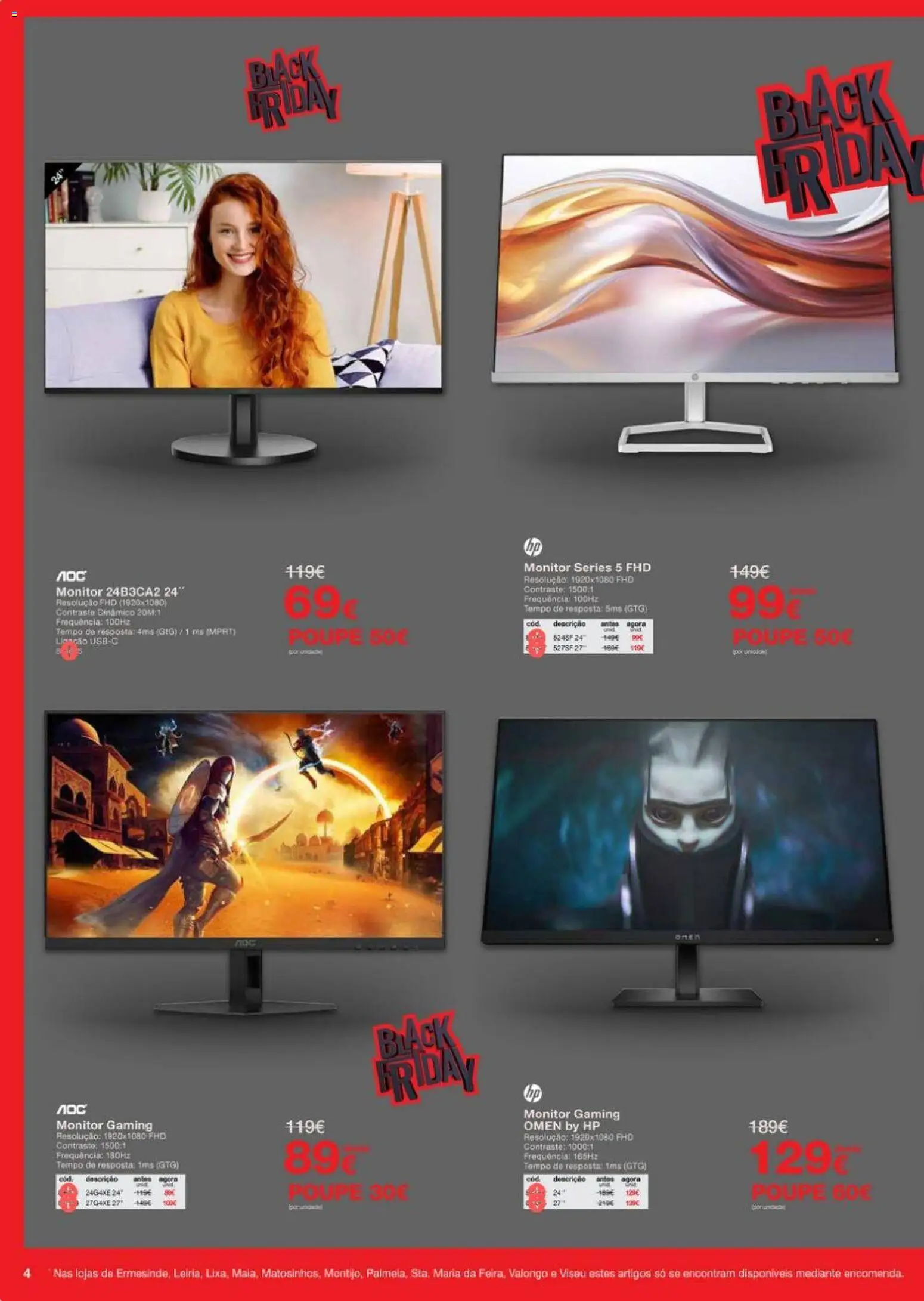 Staples - Black Friday  │ válido de 21.11.2025 | Página: 4 | Produtos: Monitor