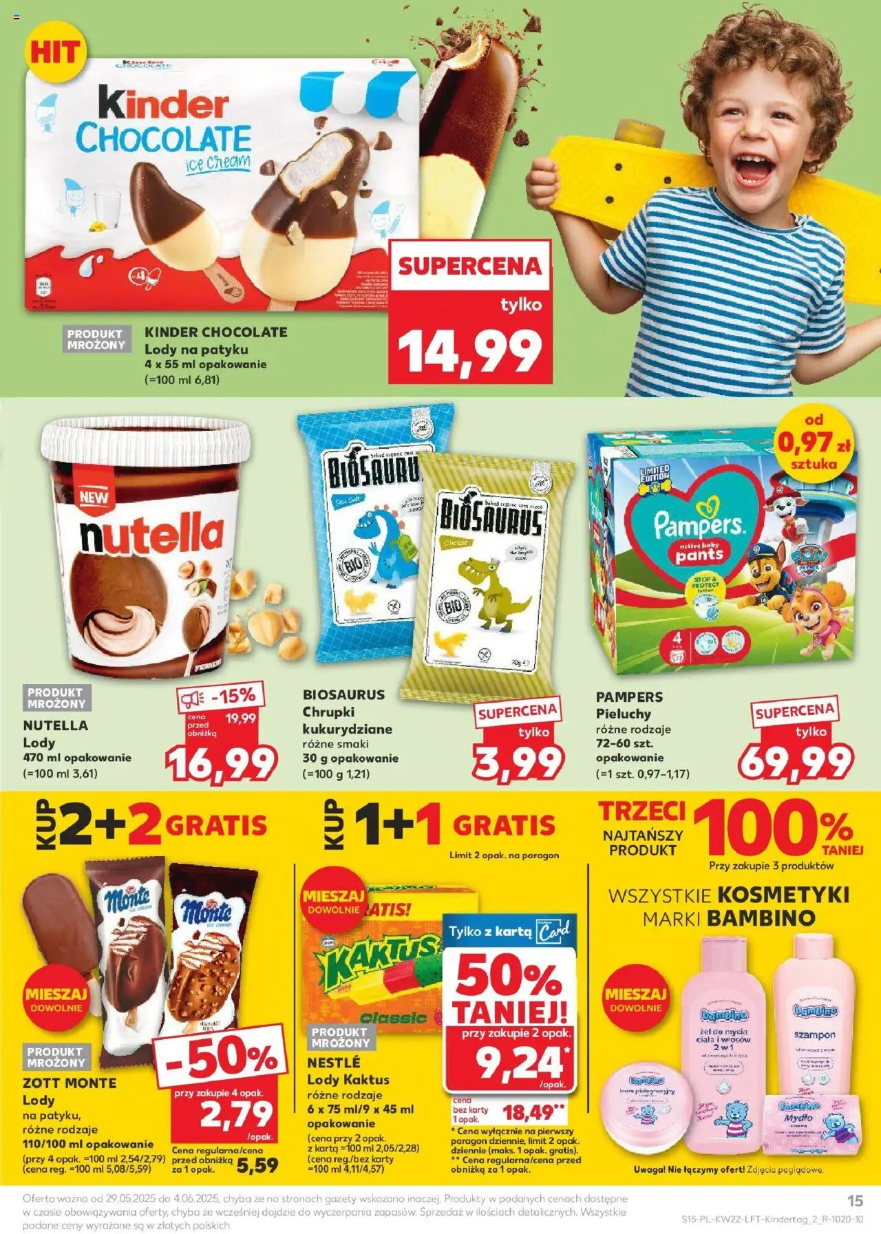 Kaufland gazetka od 29.05.2025 | Strona: 15 | Produkty: Karta, Kosmetyki, Pampers, Szampon