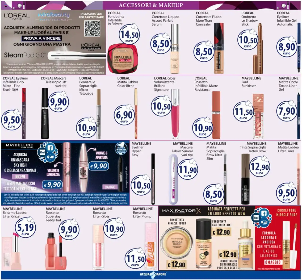Volantino Acqua e Sapone del 20.10.2025 | Pagina: 4 | Prodotti: Ombretto, Eyeliner, Fondotinta, Correttore