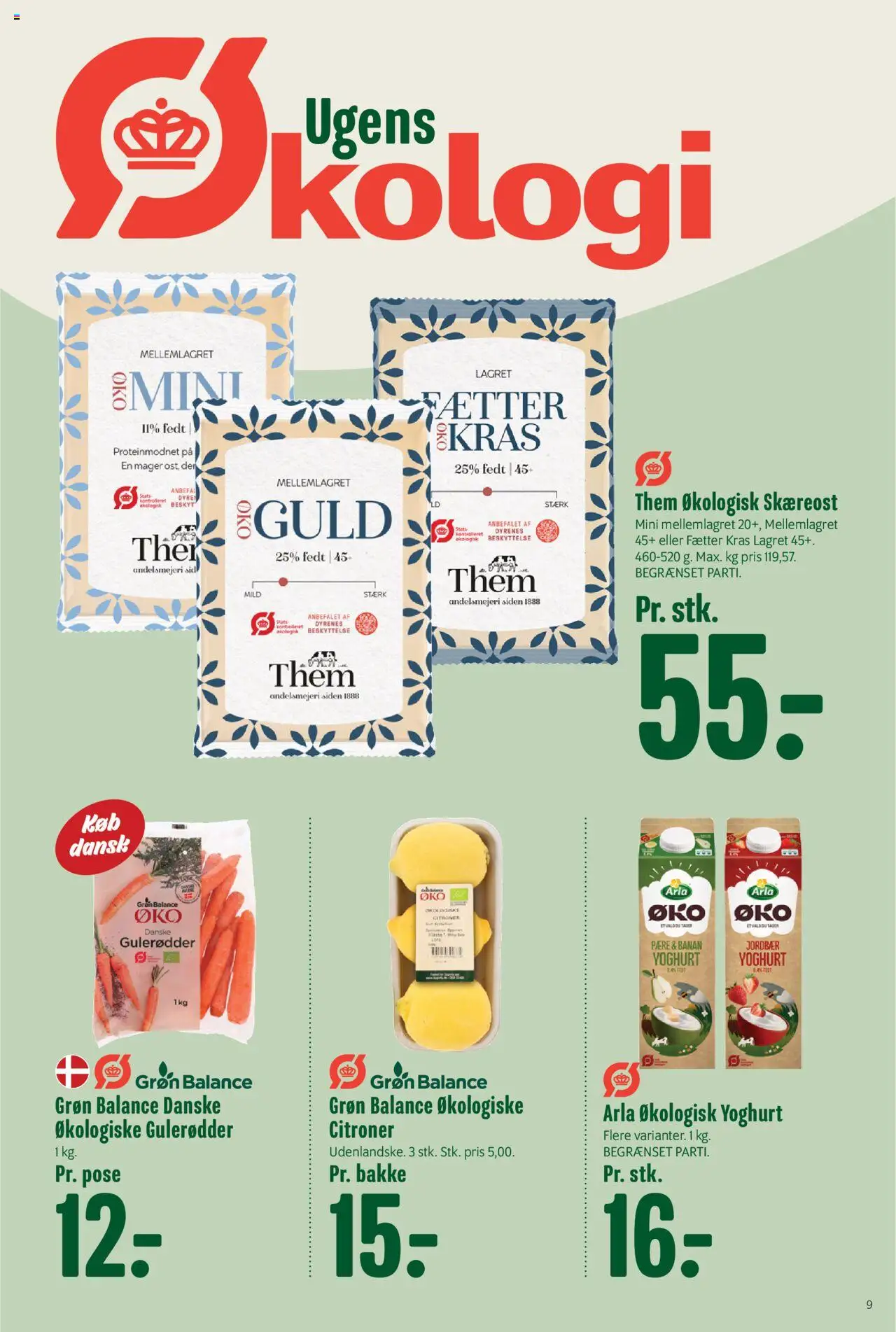 Min Købmand Tilbudsavis gyldig fra 22.08.2025 | Side: 9 | Produkter: Yoghurt, Citroner, Jordbær, Gulerødder