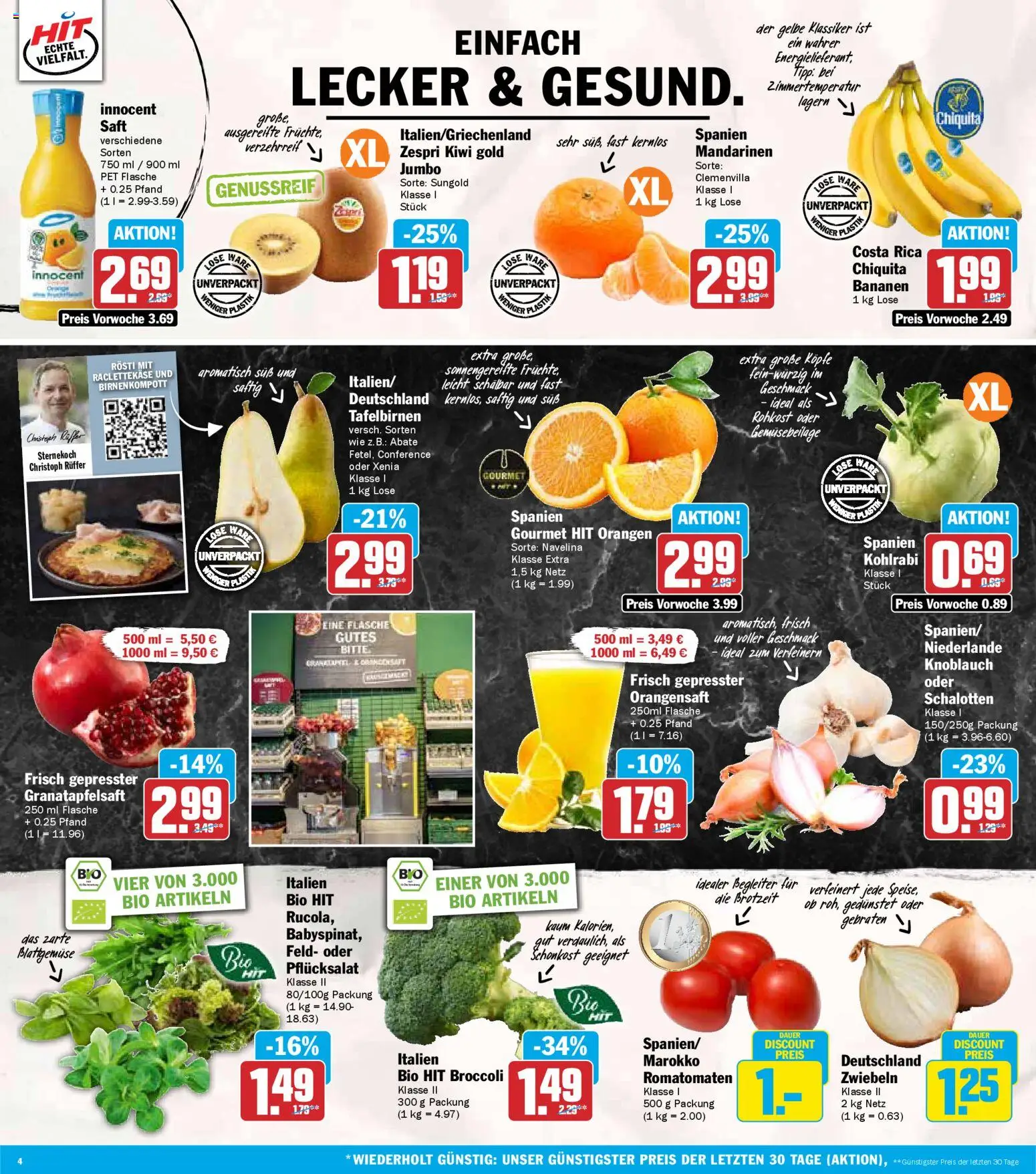 HIT Bayern – gültig ab 29.12.2025 | Seite: 4 | Produkte: Kohlrabi, Orangensaft, Knoblauch, Saft