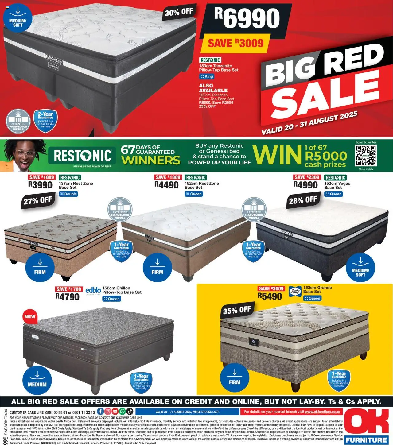 OK Furniture Catalogue │ valid from 20.08.2025 | Page: 12 | Products: Bed, TV, Stock