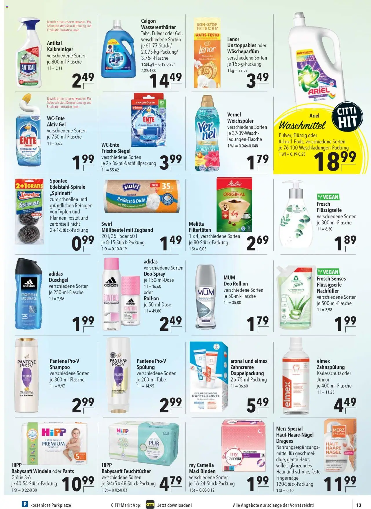 CITTI Markt Prospekt 	 - gültig ab dem 23.07.2025 | Seite: 15 | Produkte: Spülung, Duschgel, Deospray, Ente