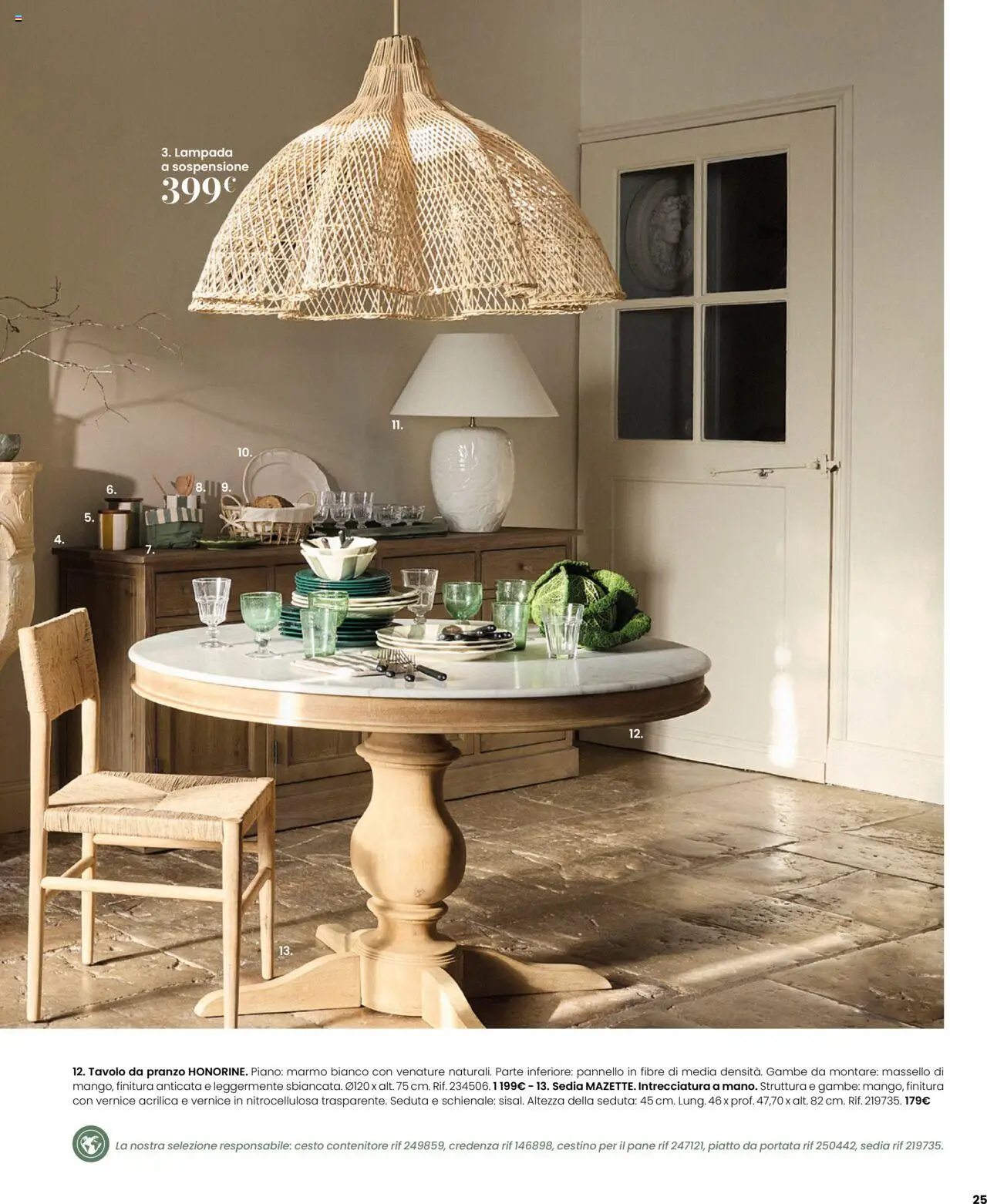 Volantino Maisons du Monde del 27.08.2025 | Pagina: 25 | Prodotti: Piatto, Tavolo, Credenza, Cestino