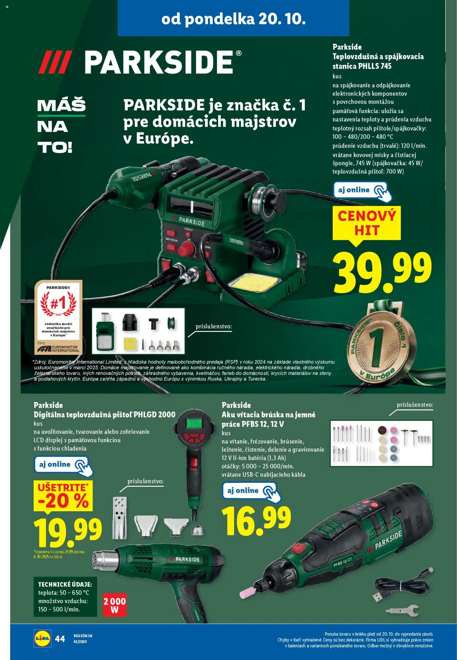 Nové Lidl akcie – leták je platný od 23.10.2025 | Strana: 92 | Produkty: Spájkovačka, Aku, Parkside, Parkside aku