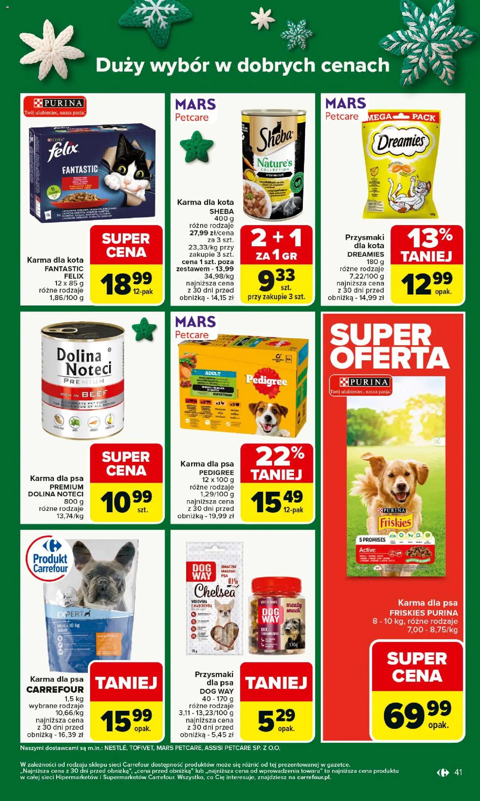 Carrefour Gazetka od 08.12.2025 | Strona: 45 | Produkty: Pedigree, Karma dla psa pedigree, Karma dla kota, Karma dla psa