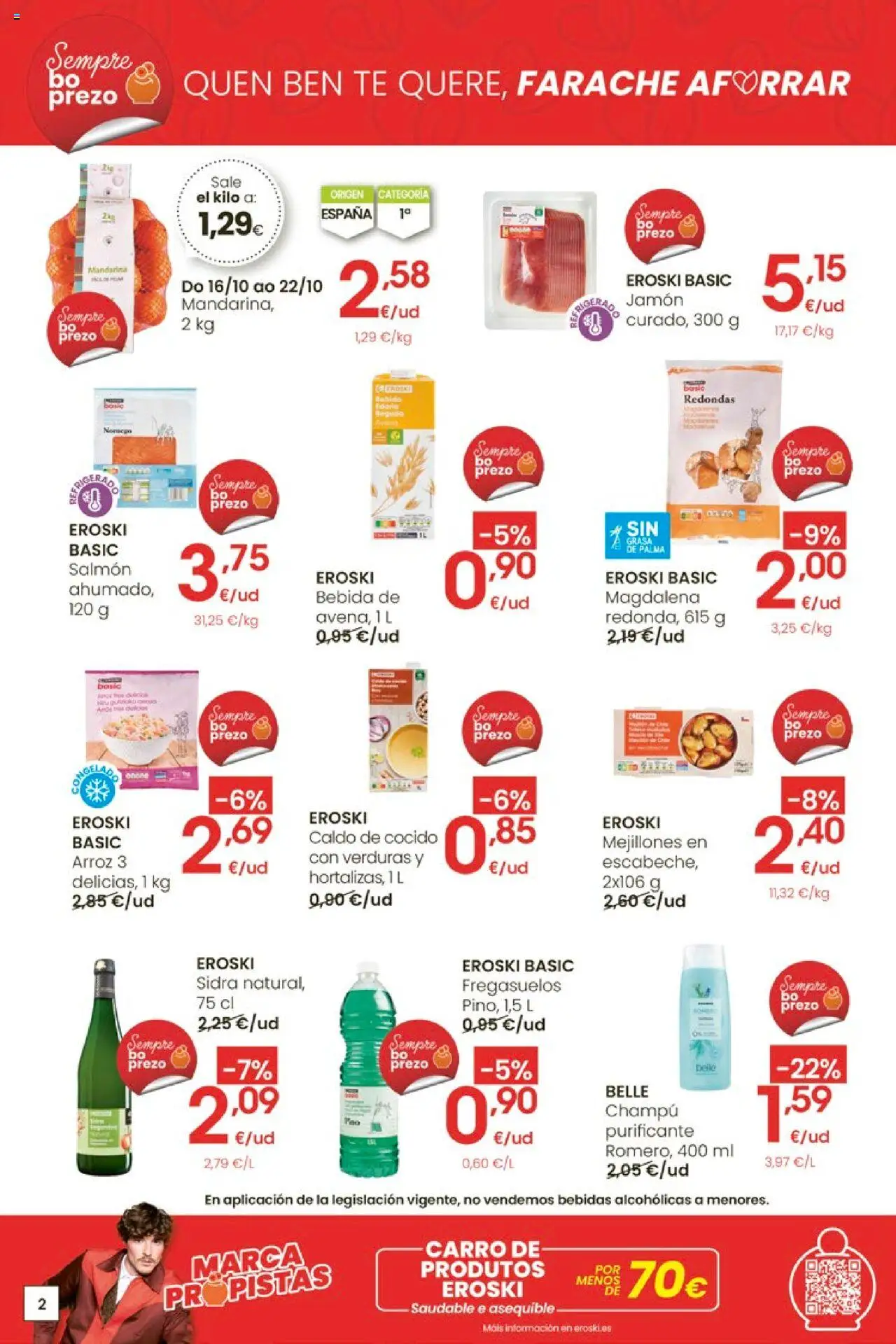 Eroski - Ofertón │ válido desde el 16.10.2025 | Página: 2 | Productos: Champú, Jamón, Arroz, Té