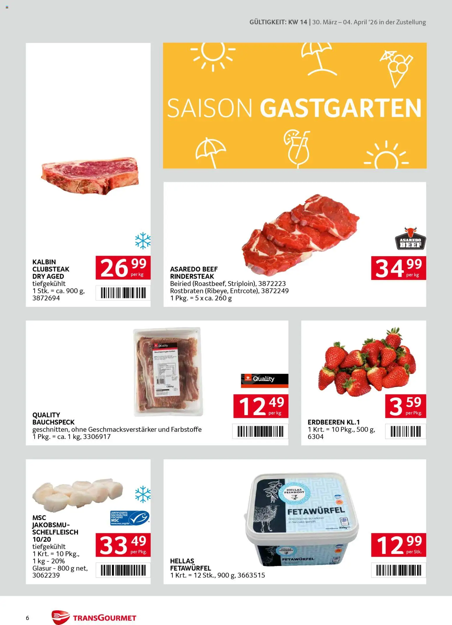 Transgourmet Zustellaktion gültig ab 30.03.2026 | Seite: 6 | Produkte: Erdbeeren