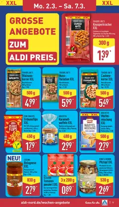 Aldi Prospekt 	 ab 02.03.2026 gültig | Seite: 14 | Produkte: Erdnüsse, Butter, Tomaten, Waffeln