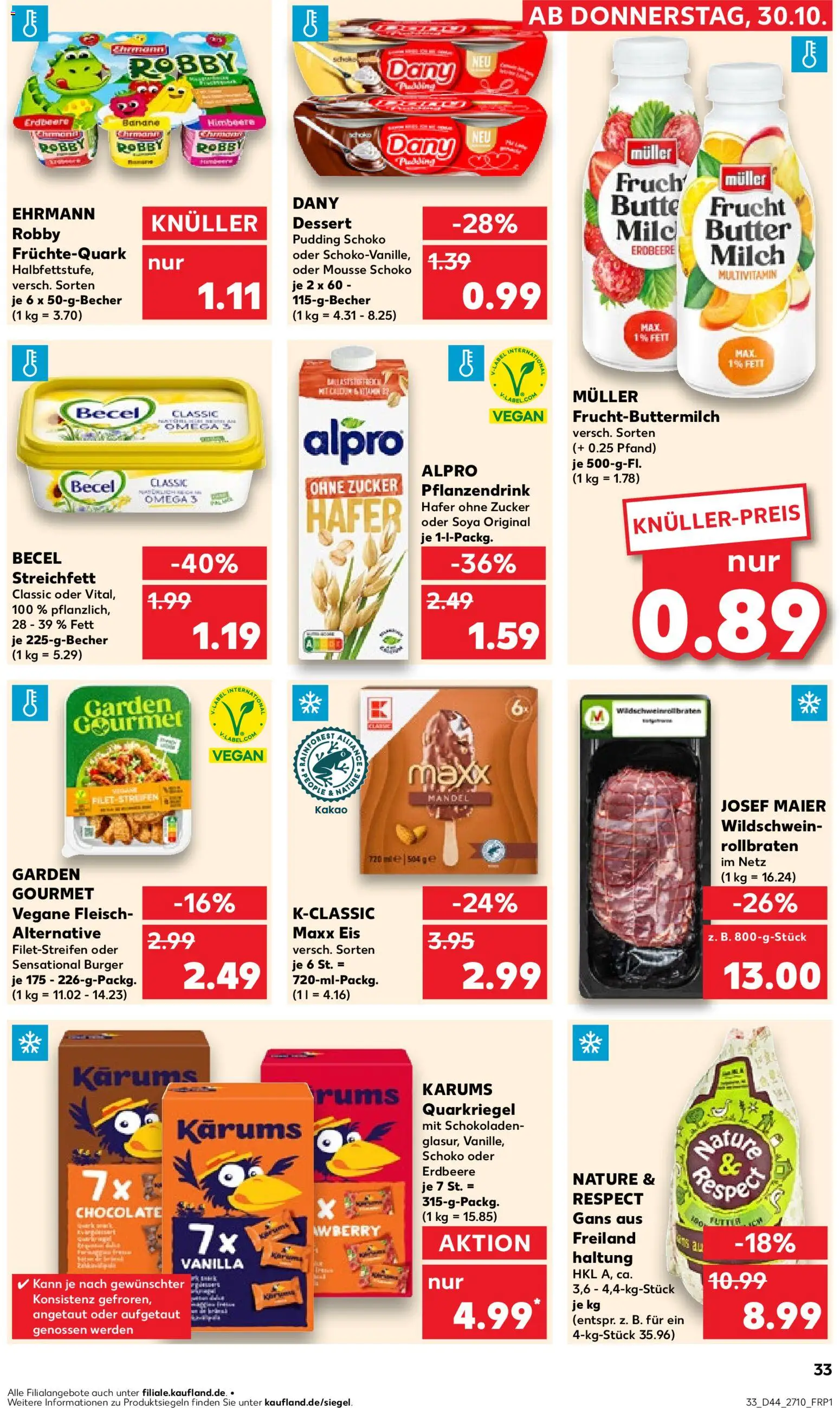 Kaufland prospekt Leipzig	 – gültig ab 30.10.2025 | Seite: 33 | Produkte: Milch, Himbeere, Fleisch, Eis