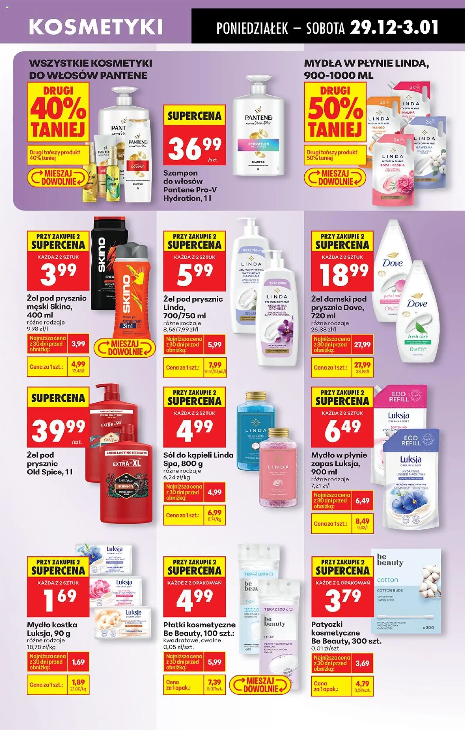Biedronka gazetka od 29.12.2025 | Strona: 69 | Produkty: Mydło w płynie, Be beauty, Płatki, Żel pod prysznic
