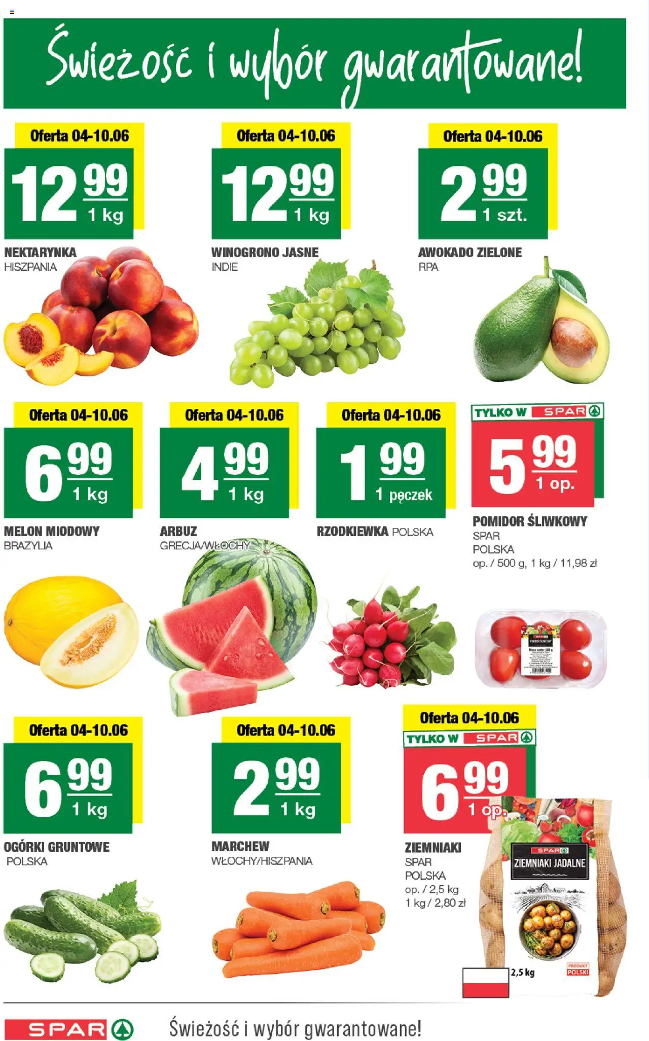 Spar Gazetka od 04.06.2025 | Strona: 2 | Produkty: Pomidor śliwkowy, Melon, Winogrono, Ziemniaki