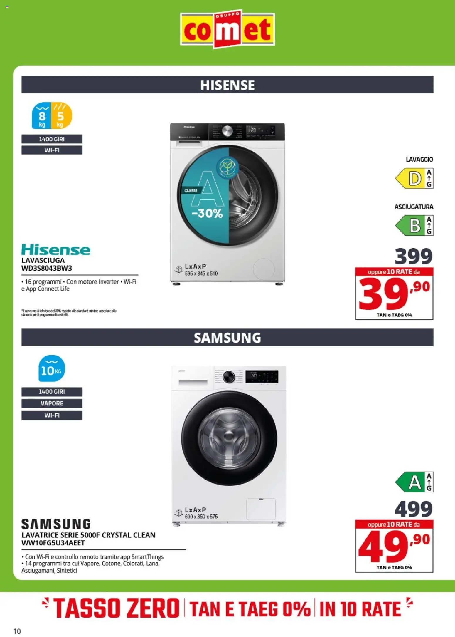 Volantino Comet del 24.02.2026 | Pagina: 10 | Prodotti: Lavasciuga, Lavatrice, Samsung