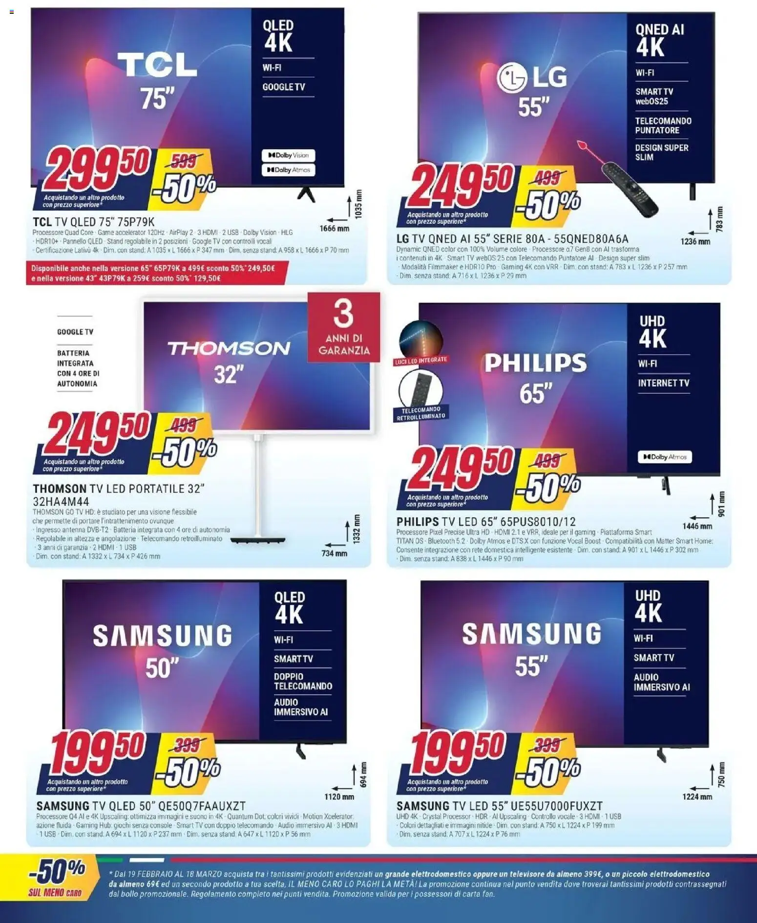 Volantino Trony del 04.03.2026 | Pagina: 17 | Prodotti: smart TV, TV, Batteria, Samsung