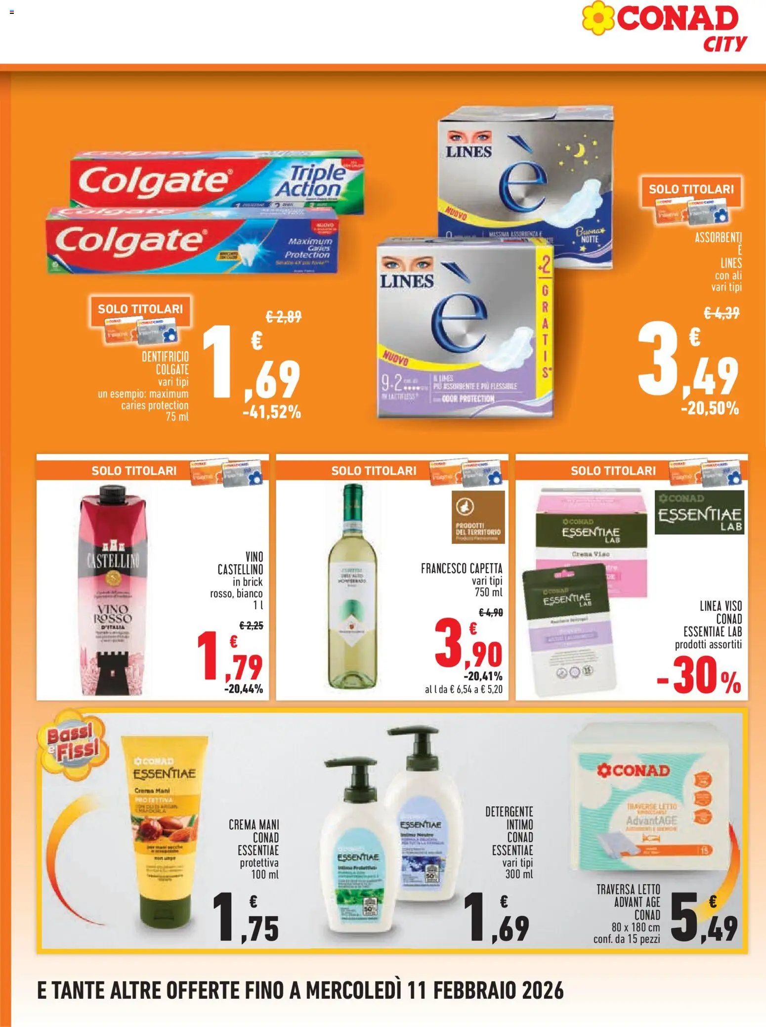 Volantino Conad del 29.01.2026 | Pagina: 14 | Prodotti: Crema, Dentifricio, Intimo, Letto